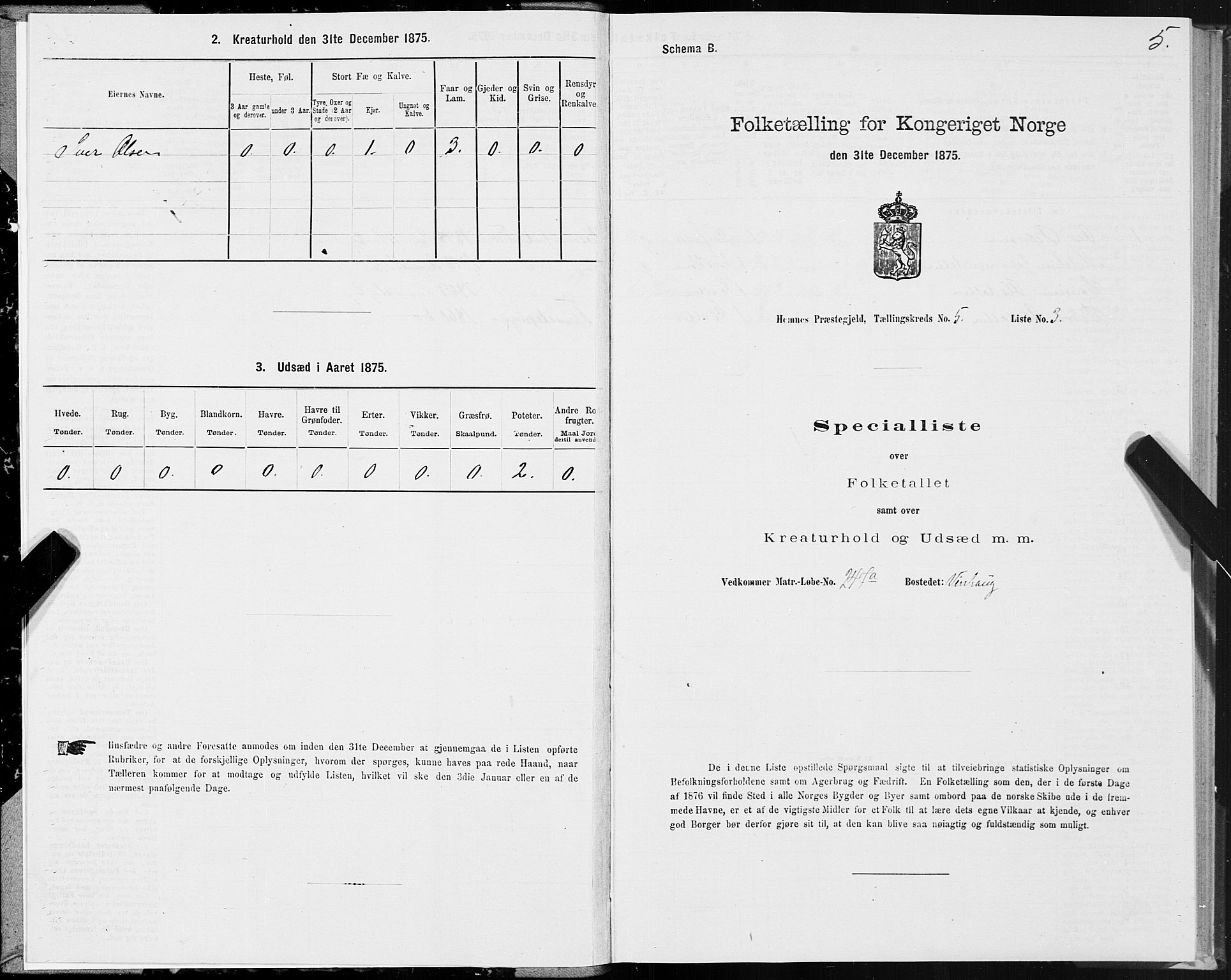 SAT, Folketelling 1875 for 1832P Hemnes prestegjeld, 1875, s. 3159