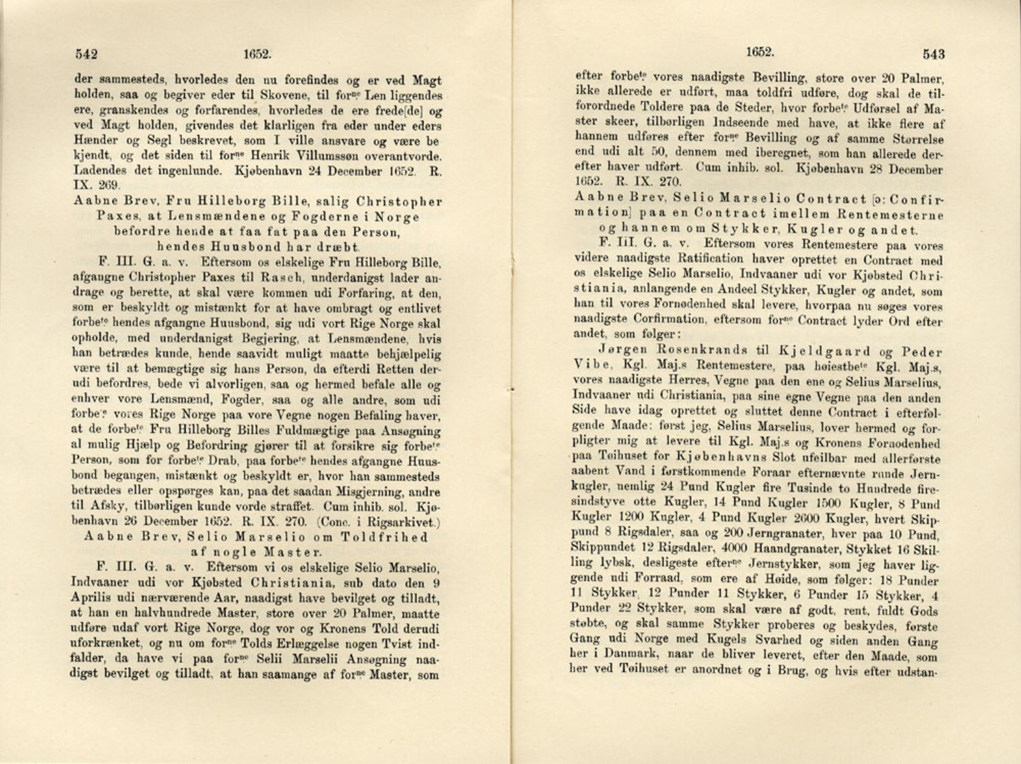 Publikasjoner utgitt av Det Norske Historiske Kildeskriftfond, PUBL/-/-/-: Norske Rigs-Registranter, bind 10, 1650-1653, s. 542-543