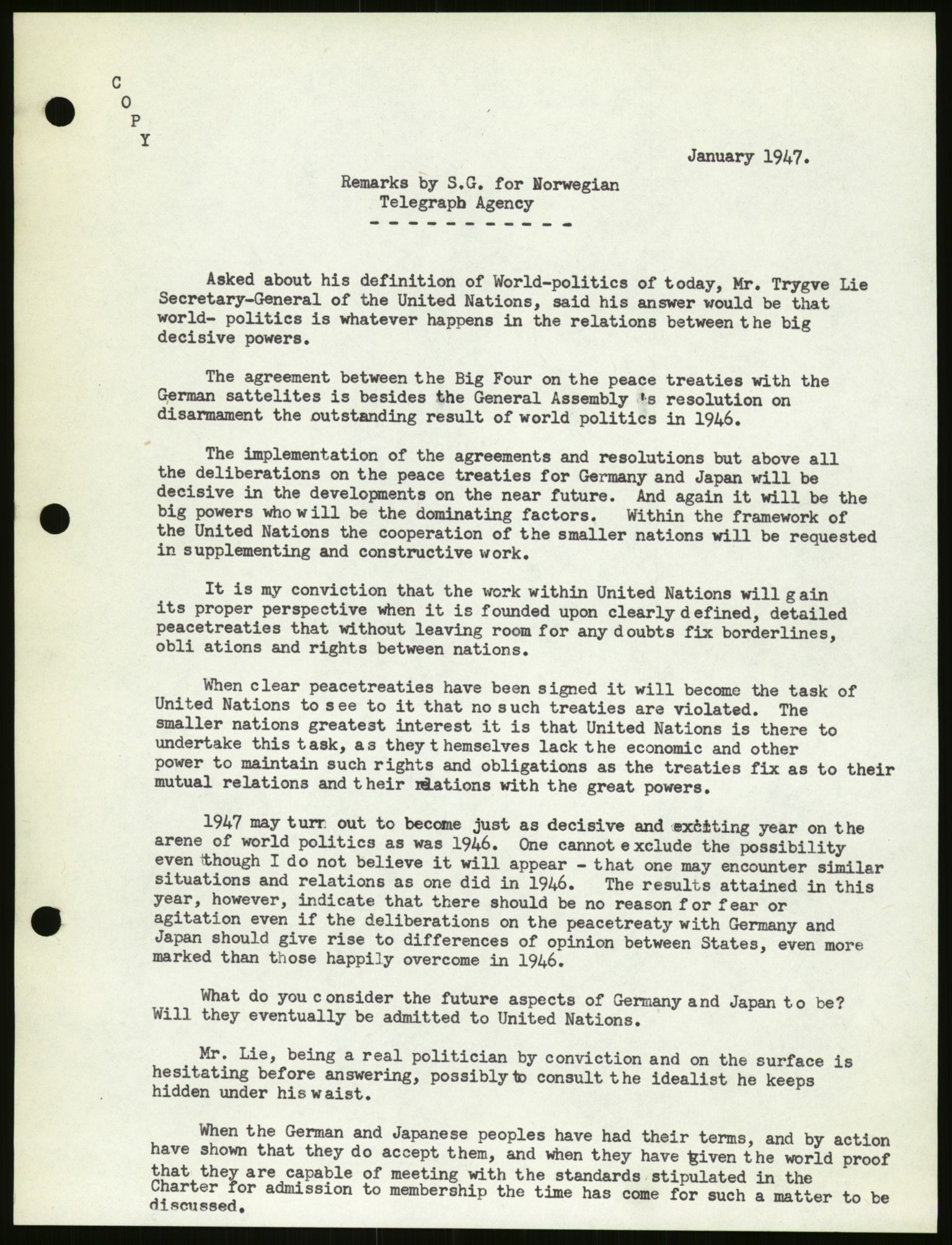 Lie, Trygve, AV/RA-PA-1407/D/L0015: Generalsekretærens papirer., 1947-1952, s. 113