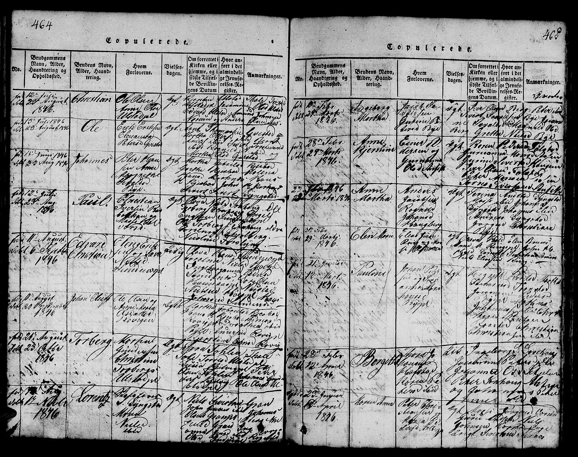 Ministerialprotokoller, klokkerbøker og fødselsregistre - Nord-Trøndelag, AV/SAT-A-1458/730/L0298: Klokkerbok nr. 730C01, 1816-1849, s. 464-465