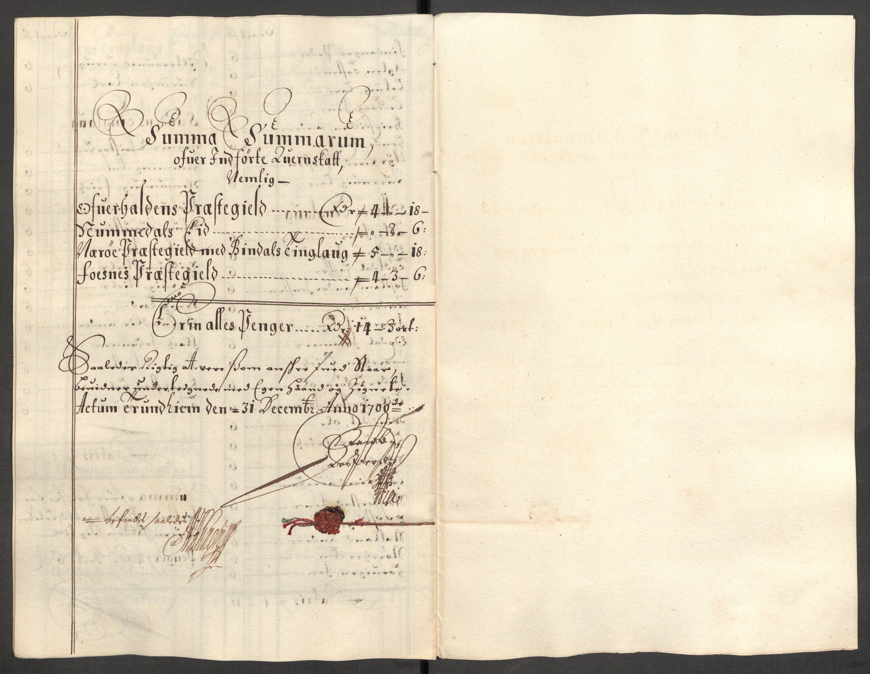 Rentekammeret inntil 1814, Reviderte regnskaper, Fogderegnskap, RA/EA-4092/R64/L4426: Fogderegnskap Namdal, 1699-1700, s. 231