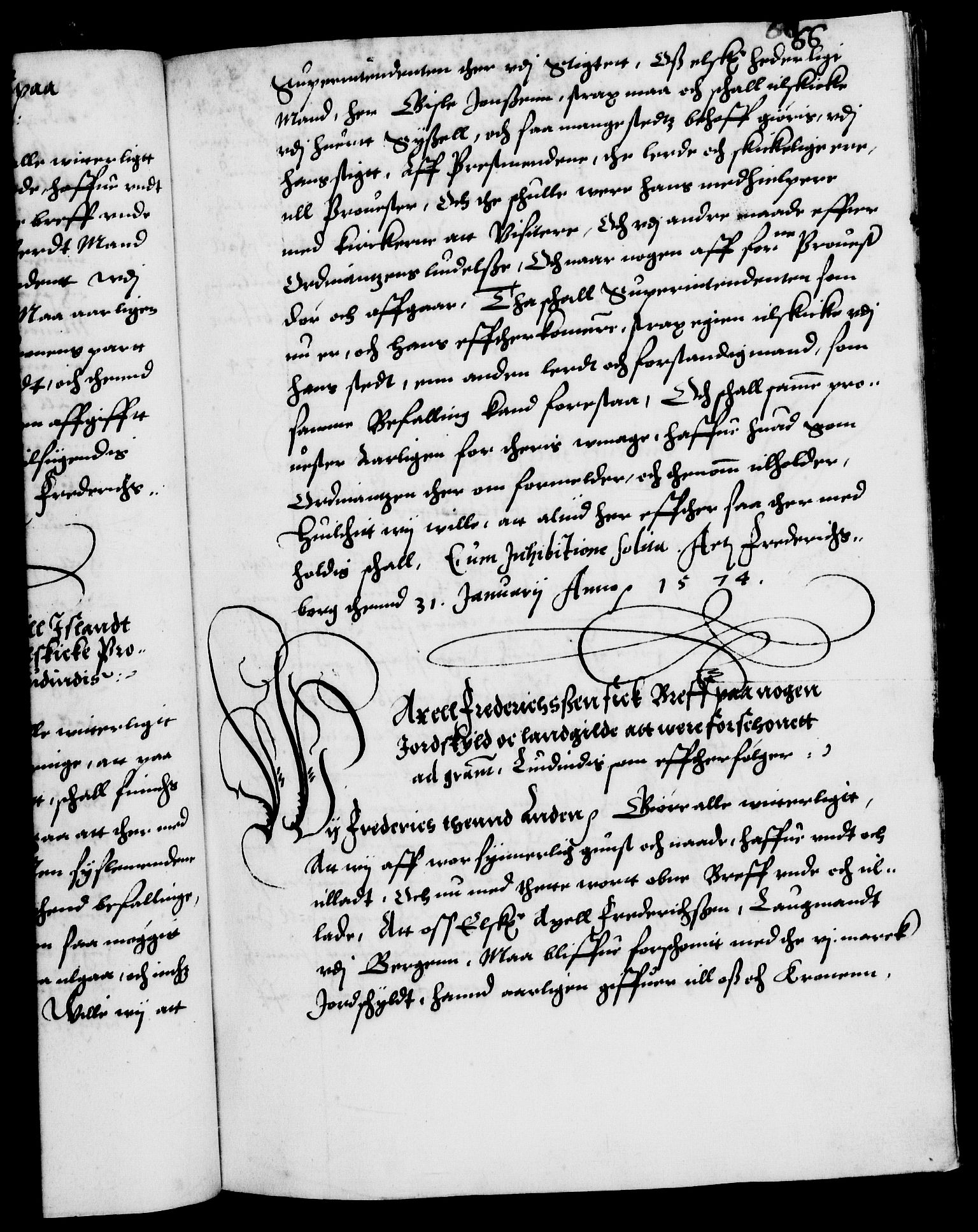Danske Kanselli 1572-1799, AV/RA-EA-3023/F/Fc/Fca/Fcaa/L0001: Norske registre (mikrofilm), 1572-1588, s. 66a