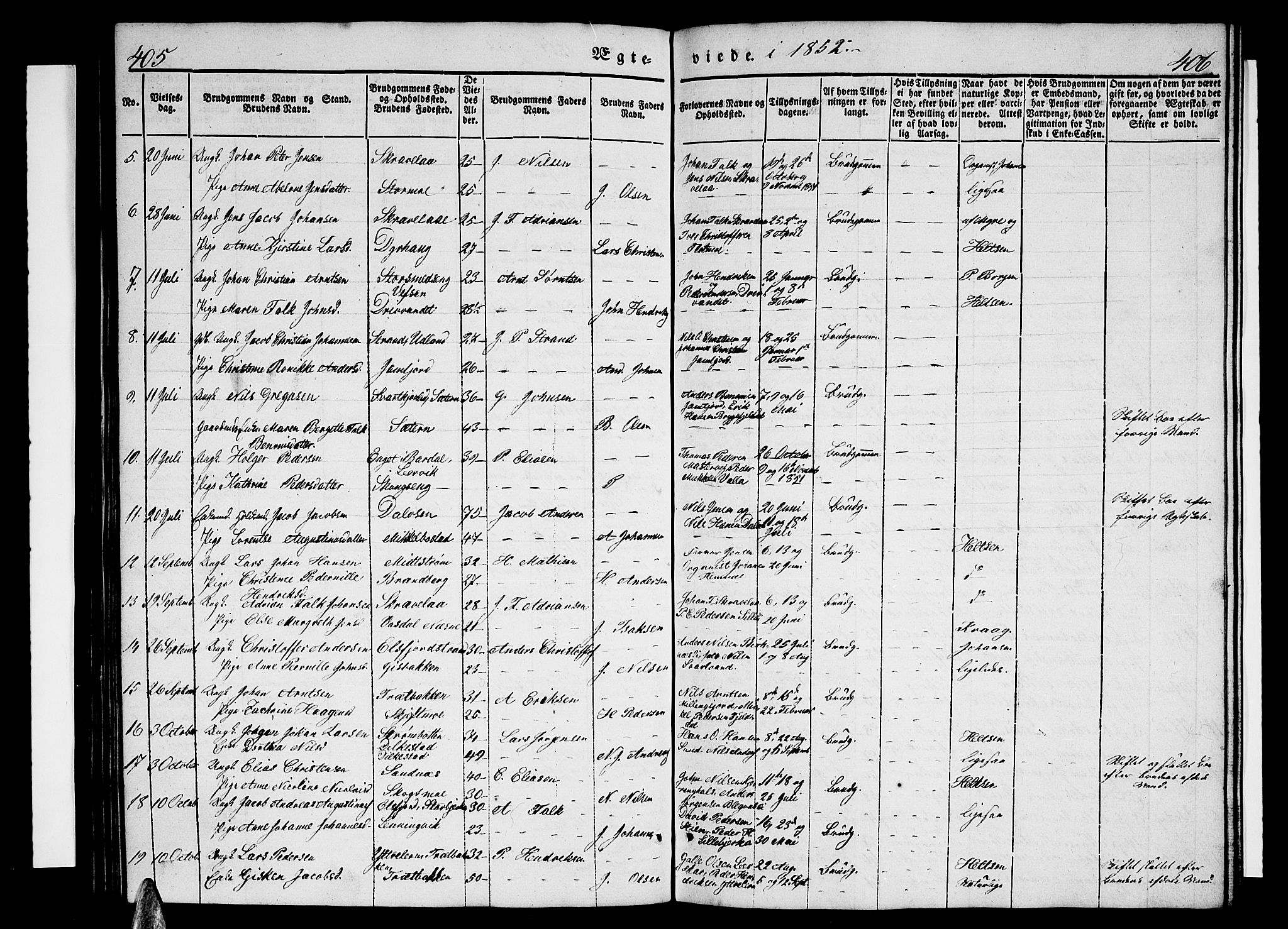 Ministerialprotokoller, klokkerbøker og fødselsregistre - Nordland, AV/SAT-A-1459/825/L0364: Klokkerbok nr. 825C01, 1841-1863, s. 405-406