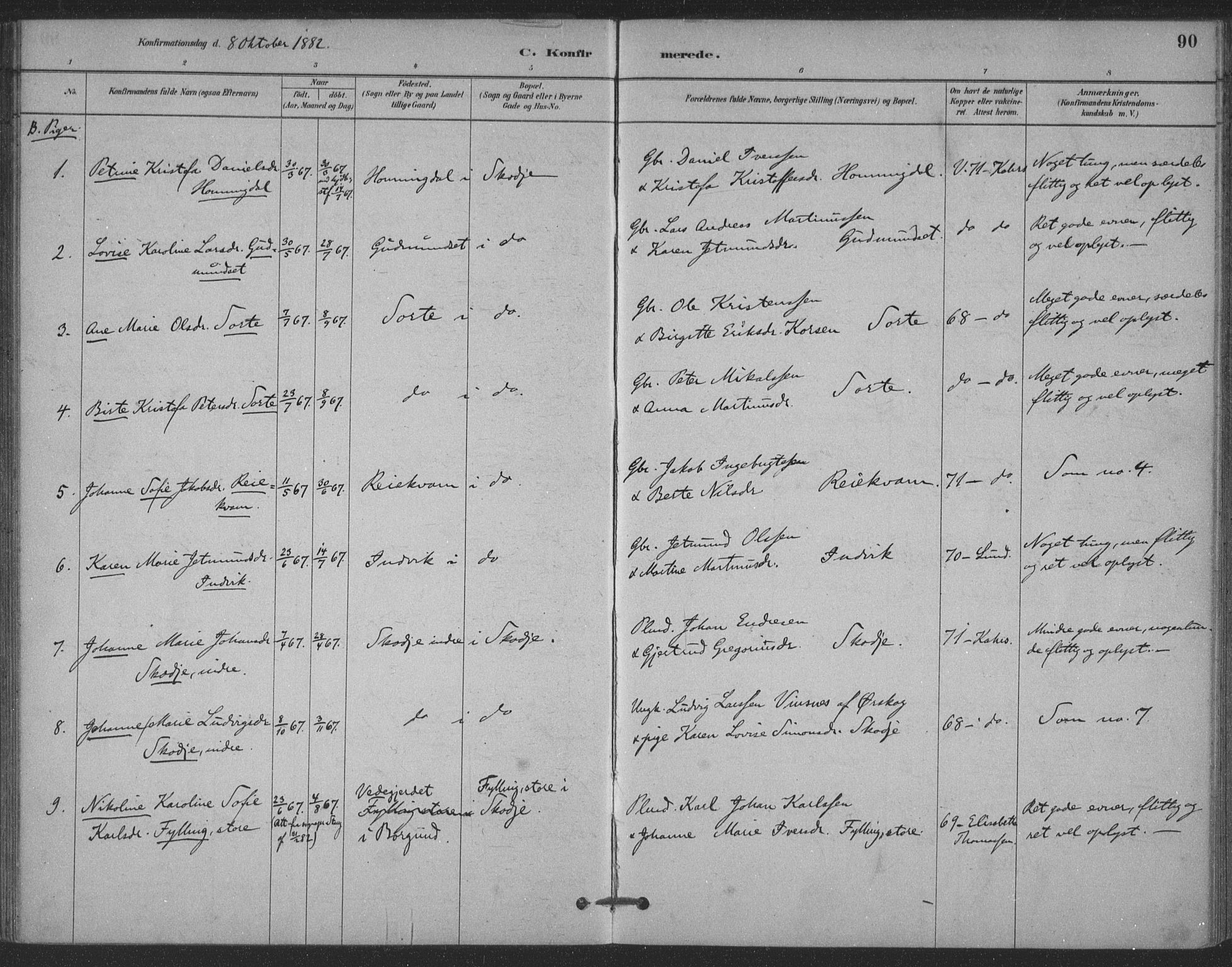 Ministerialprotokoller, klokkerbøker og fødselsregistre - Møre og Romsdal, AV/SAT-A-1454/524/L0356: Ministerialbok nr. 524A08, 1880-1899, s. 90