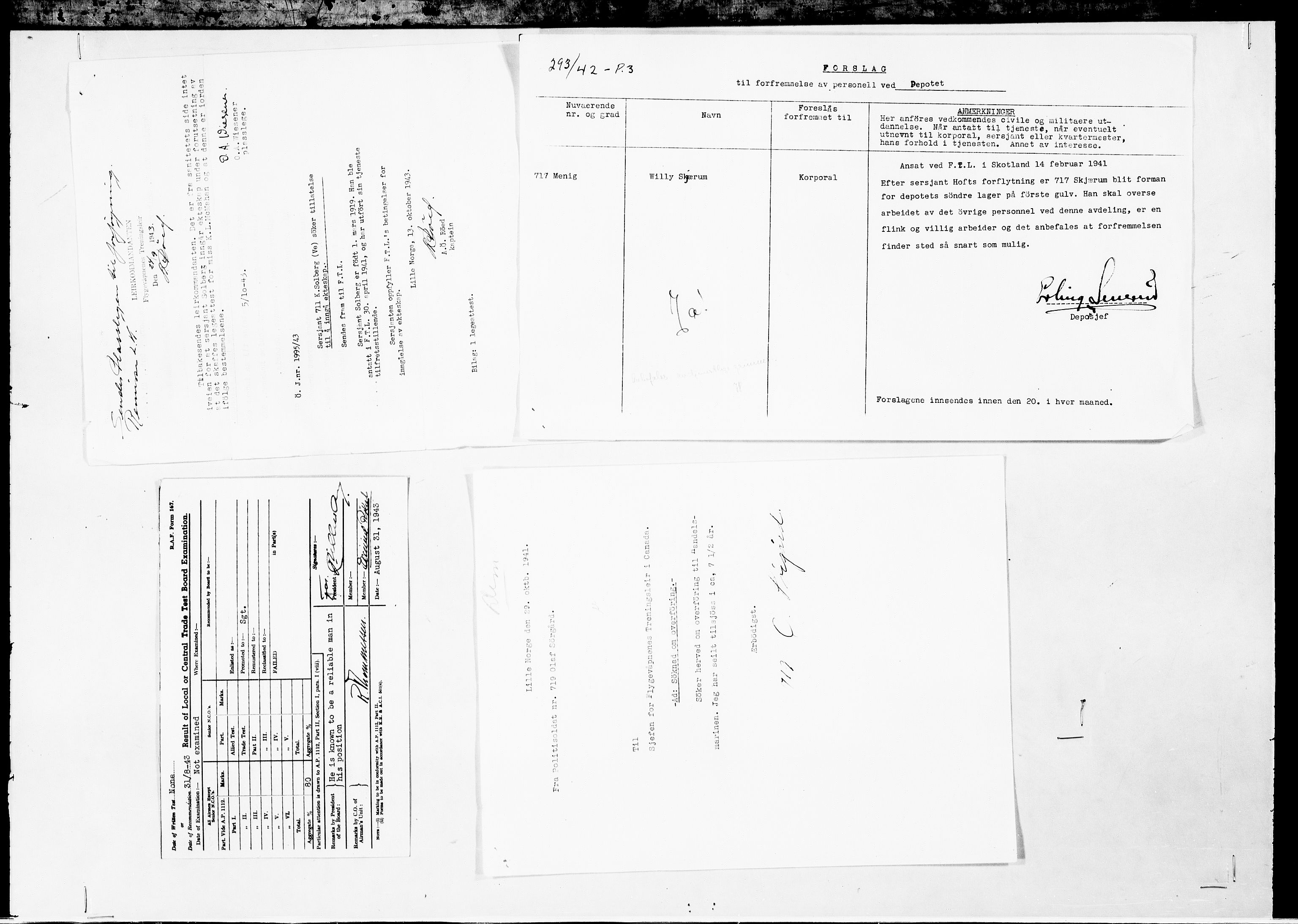 Forsvaret, Flyvåpnenes treningsleir 1940-1945, RA/RAFA-3974/V/L0047: Ekspedisjonskontoret.
Personellsaker N - Ø., 1940-1945