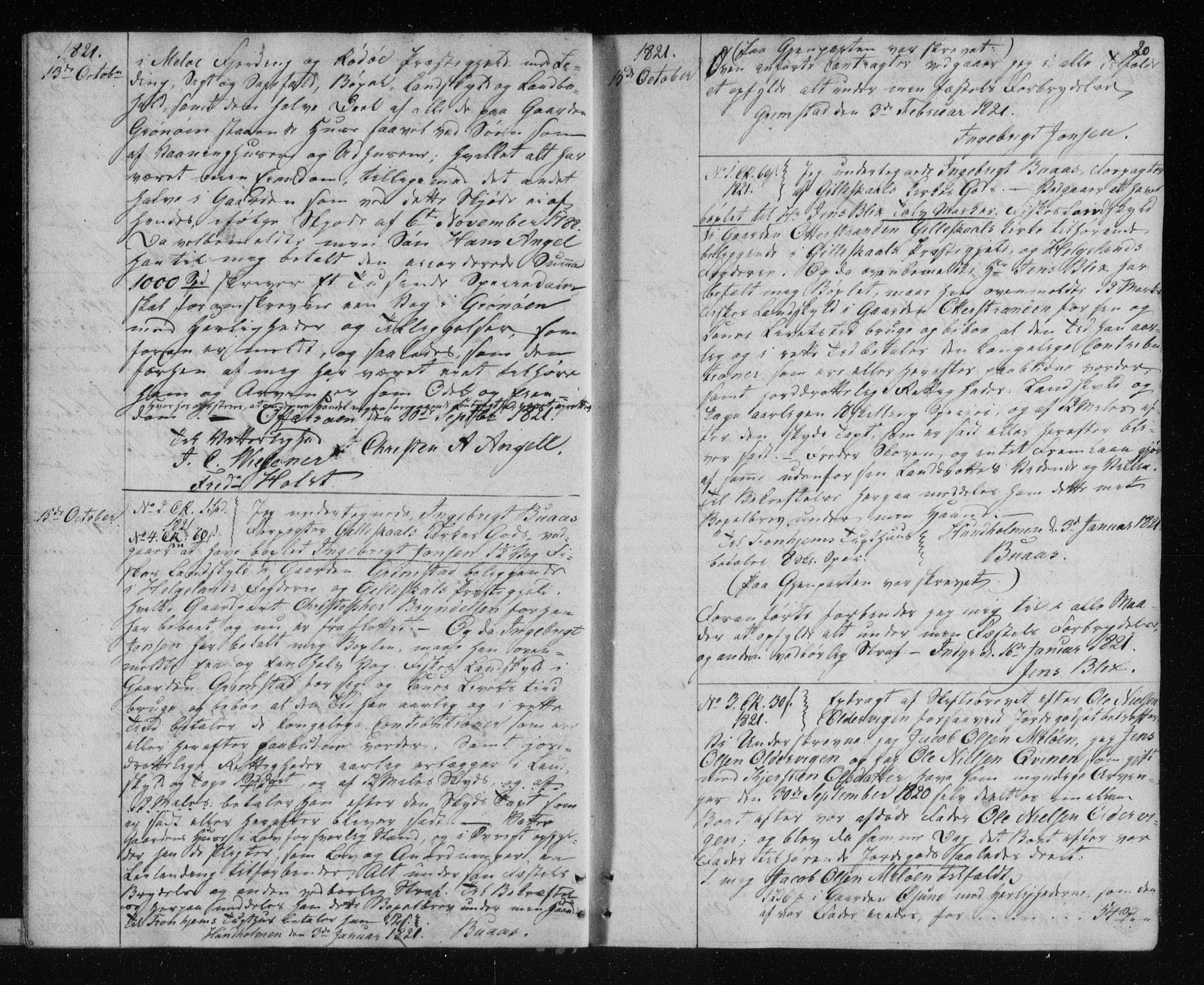 Helgeland sorenskriveri, SAT/A-0004/2/2C/L0008: Pantebok nr. 7, 1821-1832, s. 20