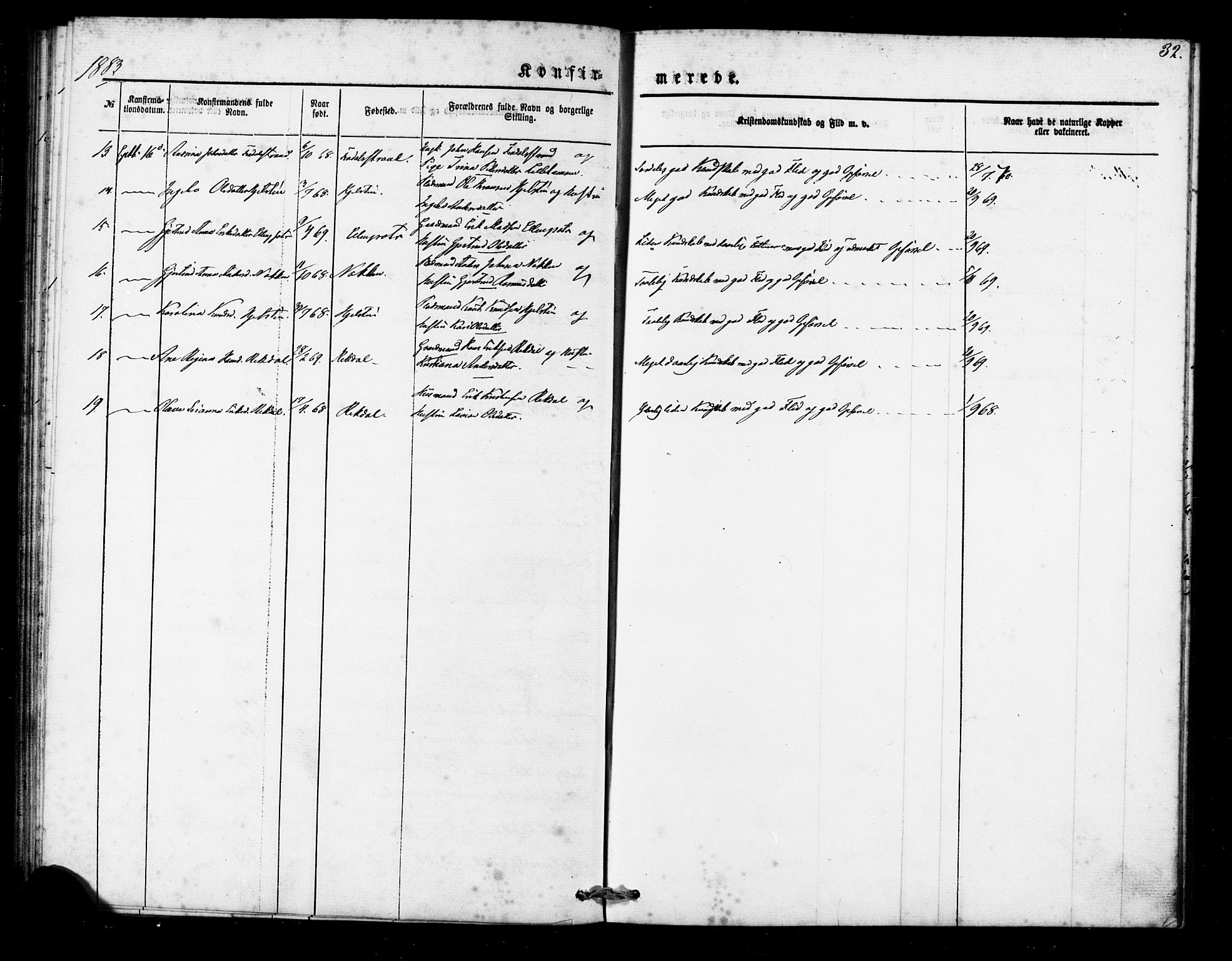 Ministerialprotokoller, klokkerbøker og fødselsregistre - Møre og Romsdal, AV/SAT-A-1454/540/L0540: Ministerialbok nr. 540A01, 1872-1883, s. 32