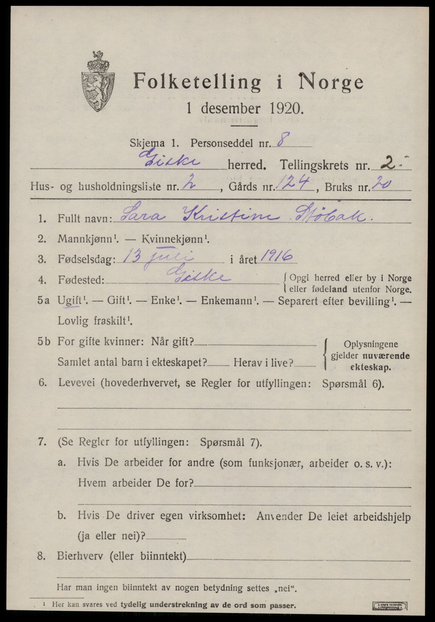 SAT, Folketelling 1920 for 1532 Giske herred, 1920, s. 894