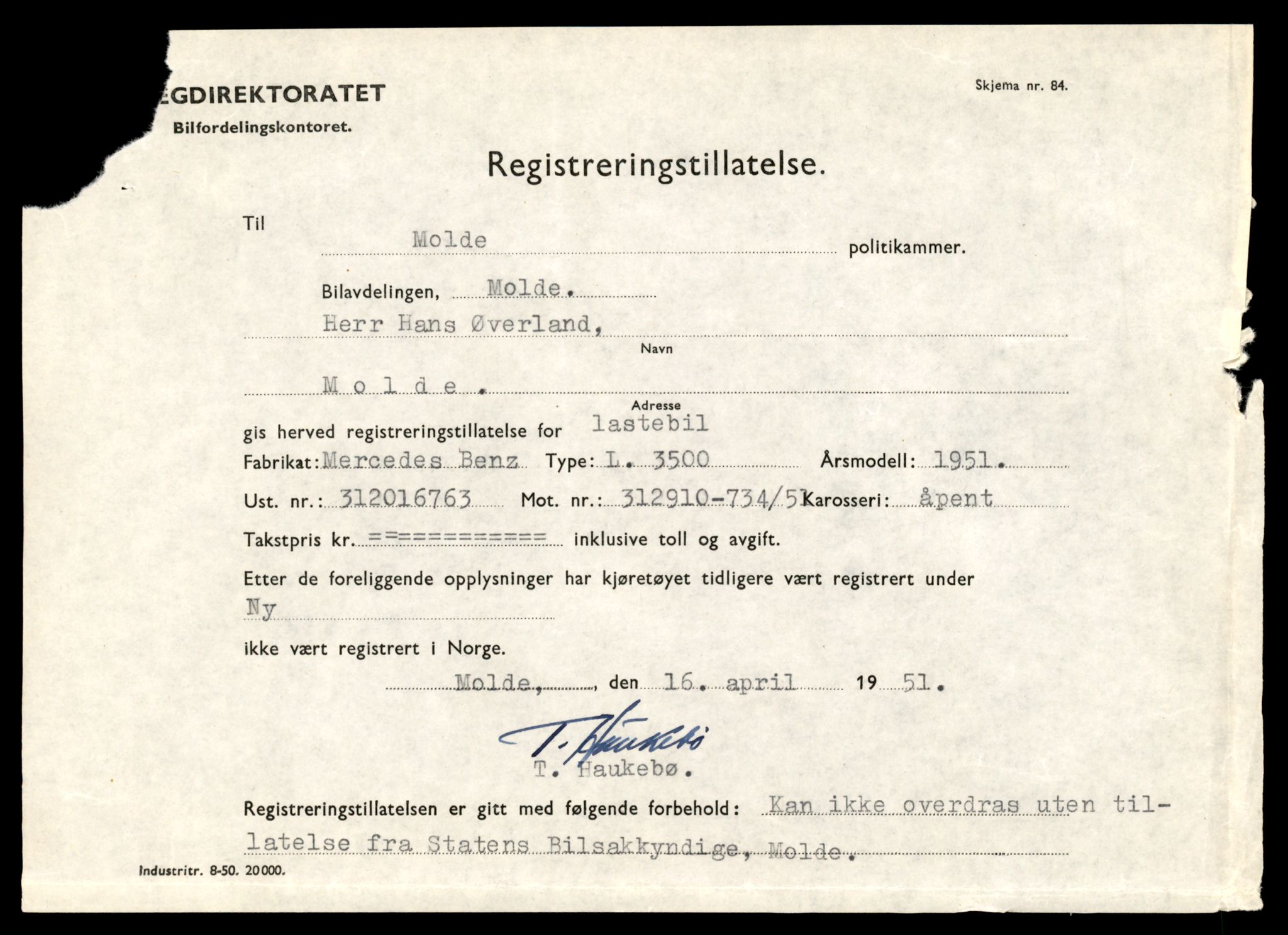 Møre og Romsdal vegkontor - Ålesund trafikkstasjon, AV/SAT-A-4099/F/Fe/L0033: Registreringskort for kjøretøy T 12151 - T 12474, 1927-1998, s. 1847