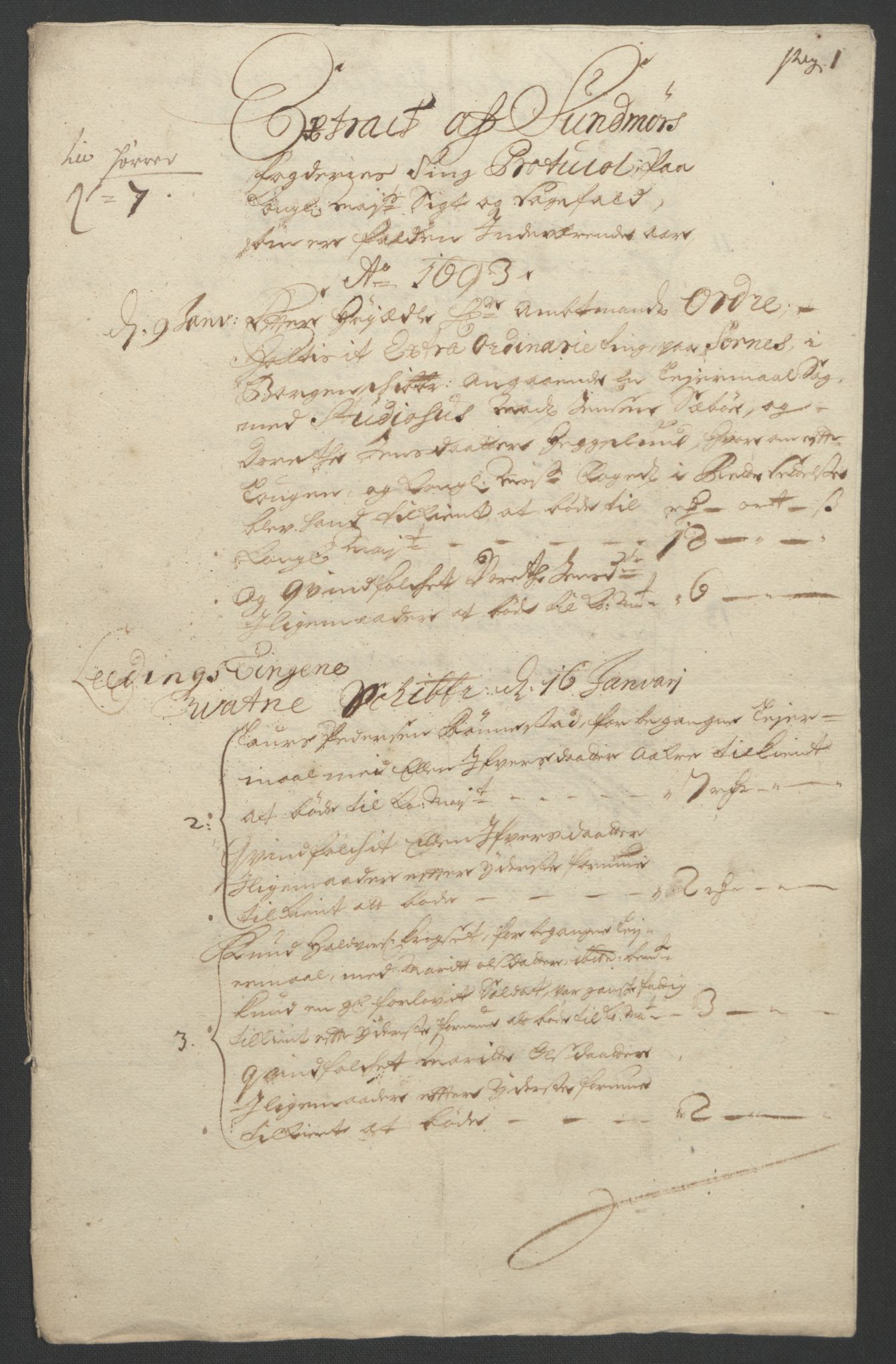 Rentekammeret inntil 1814, Reviderte regnskaper, Fogderegnskap, RA/EA-4092/R54/L3554: Fogderegnskap Sunnmøre, 1691-1693, s. 485