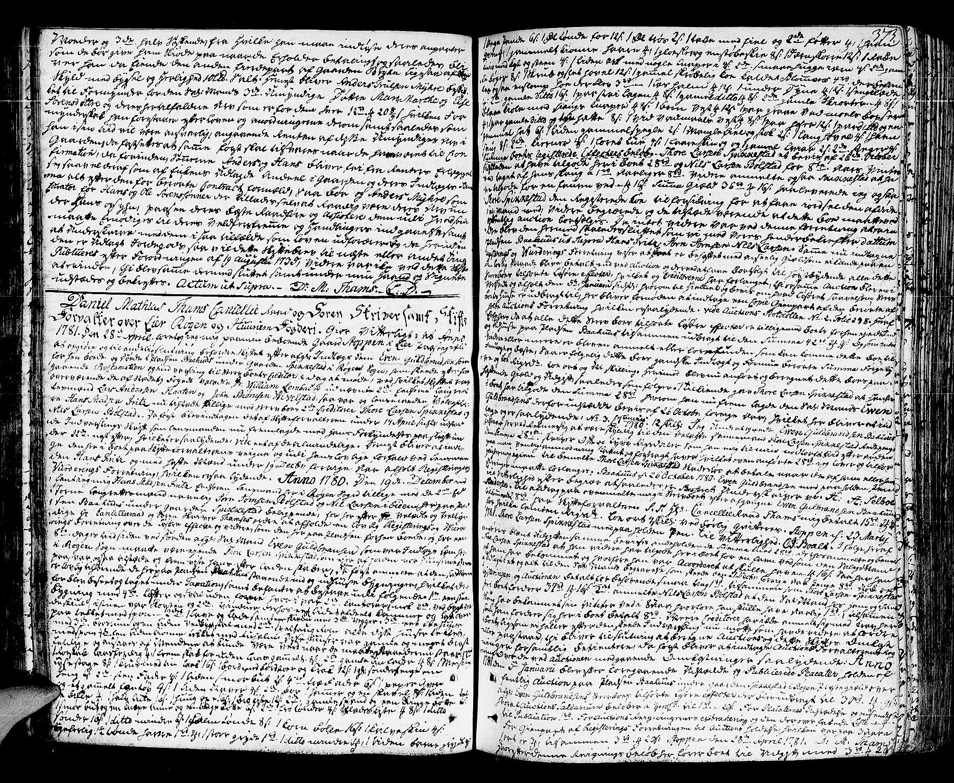 Lier, Røyken og Hurum sorenskriveri, SAKO/A-89/H/Hc/L0006: Skifteprotokoll, 1773-1789, s. 372b-373a