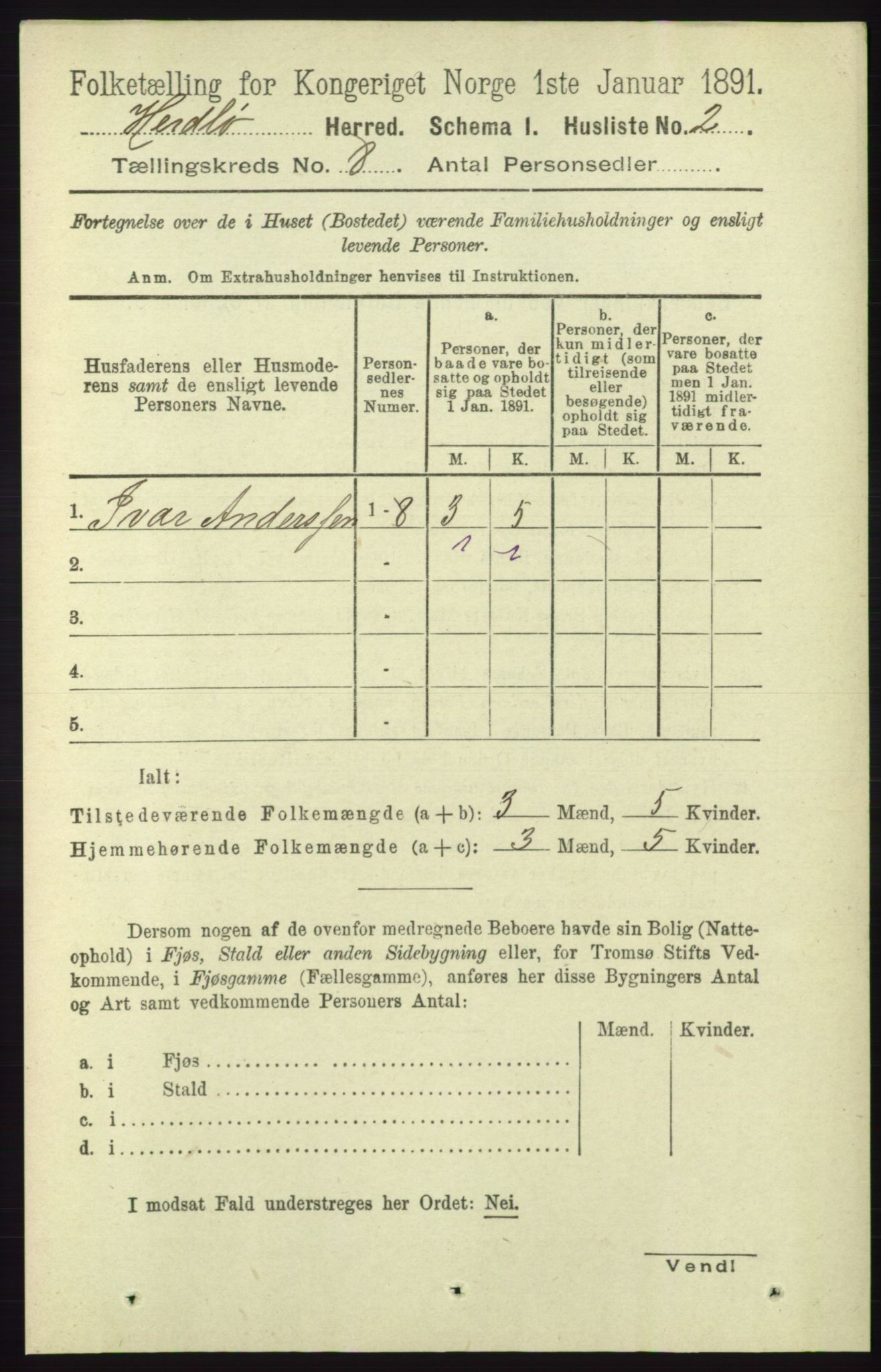 RA, Folketelling 1891 for 1258 Herdla herred, 1891, s. 3366