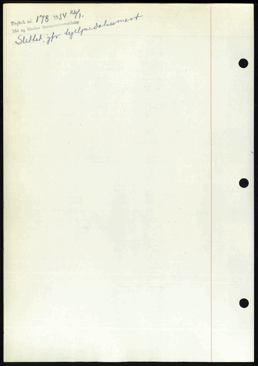 Idd og Marker sorenskriveri, SAO/A-10283/G/Gb/Gbb/L0011: Pantebok nr. A11, 1948-1949, Dagboknr: 178/1954