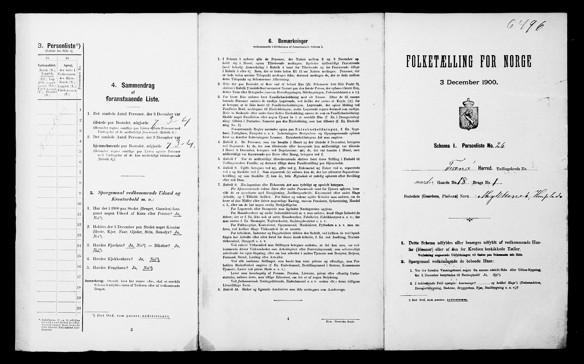 SATØ, Folketelling 1900 for 1927 Tranøy herred, 1900, s. 489
