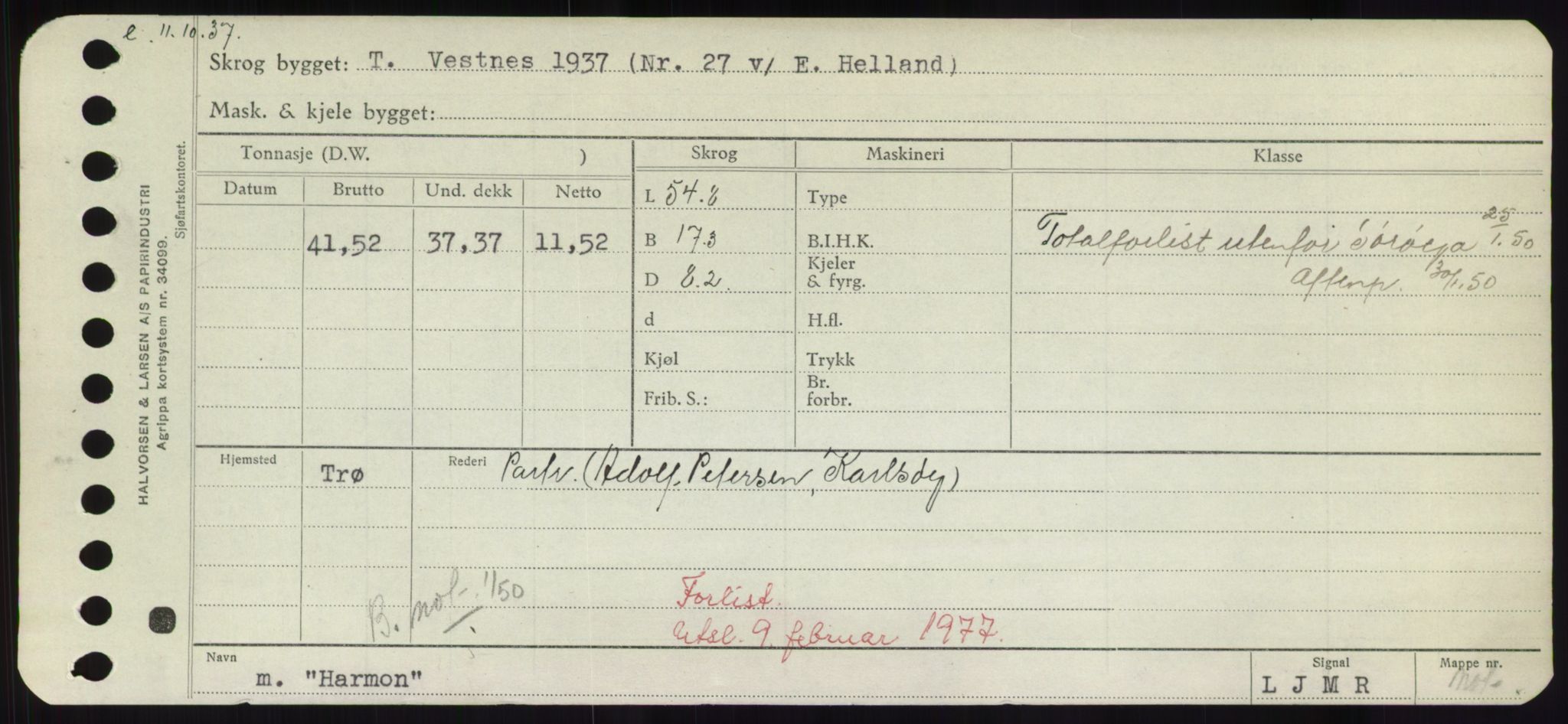 Sjøfartsdirektoratet med forløpere, Skipsmålingen, AV/RA-S-1627/H/Hd/L0014: Fartøy, H-Havl, s. 341