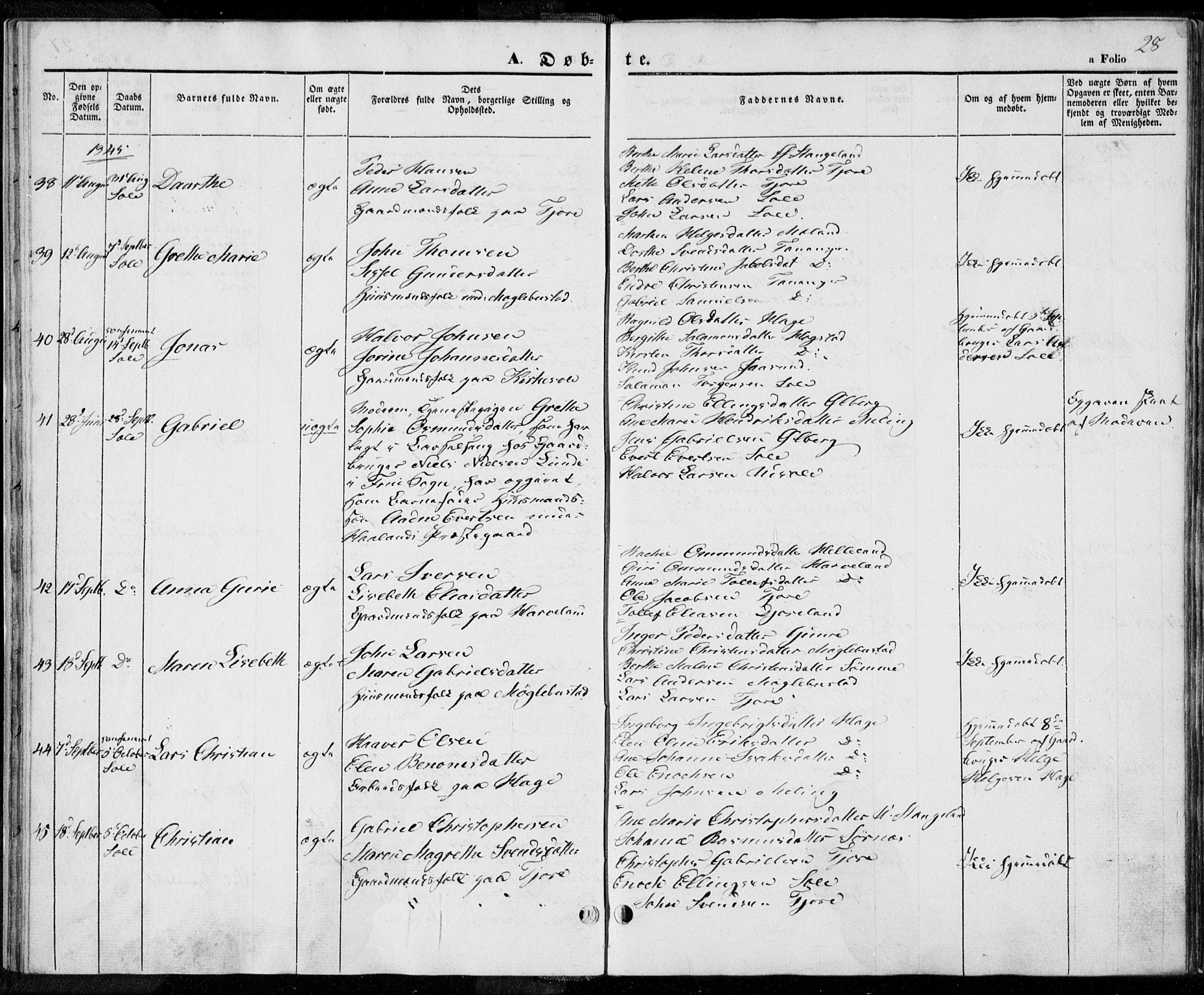 Håland sokneprestkontor, AV/SAST-A-101802/001/30BA/L0006: Ministerialbok nr. A 6, 1842-1853, s. 28