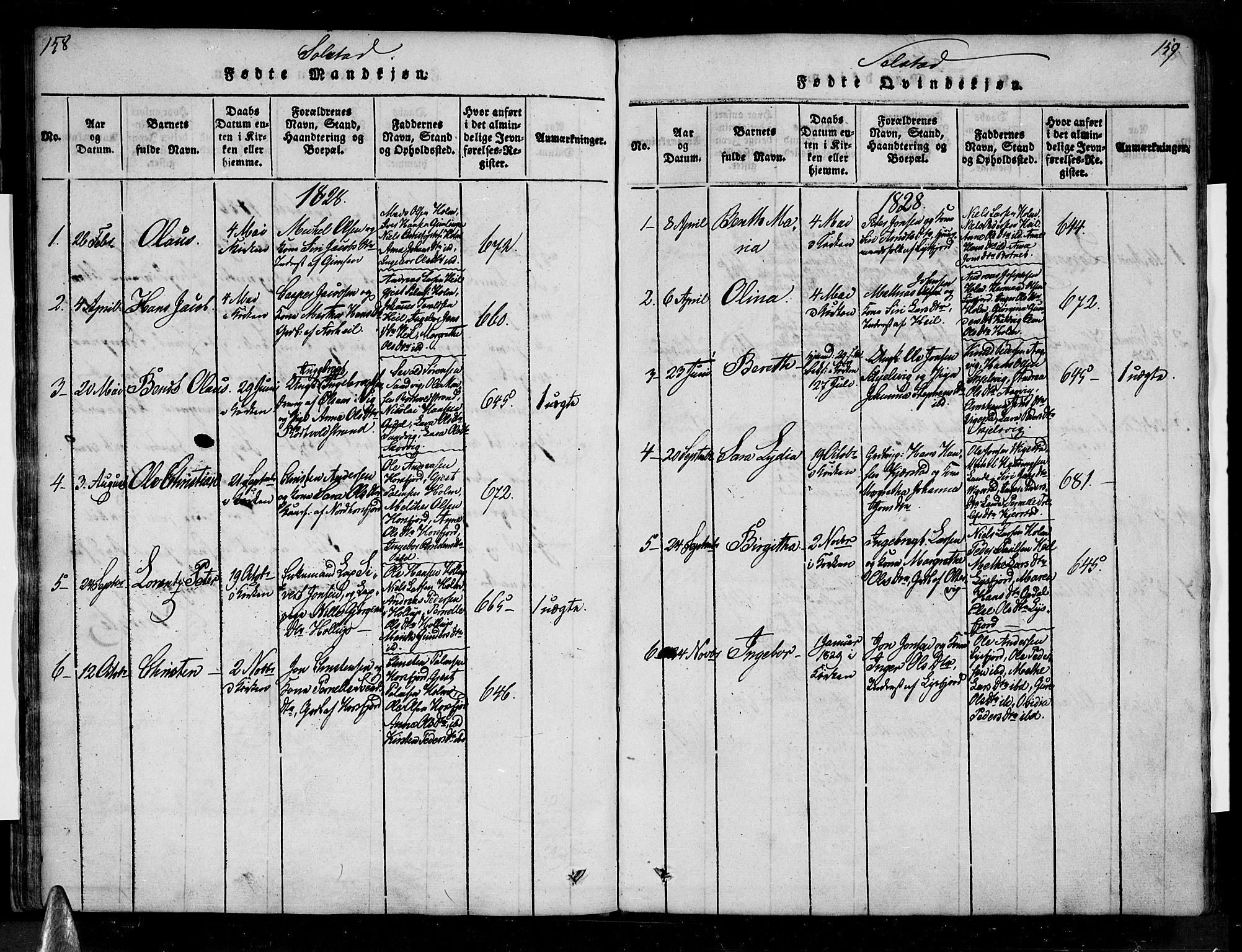 Ministerialprotokoller, klokkerbøker og fødselsregistre - Nordland, SAT/A-1459/810/L0143: Ministerialbok nr. 810A06 /2, 1820-1841, s. 158-159