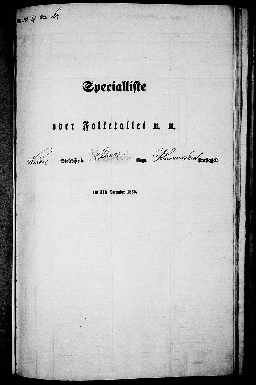 RA, Folketelling 1865 for 1037P Kvinesdal prestegjeld, 1865, s. 105