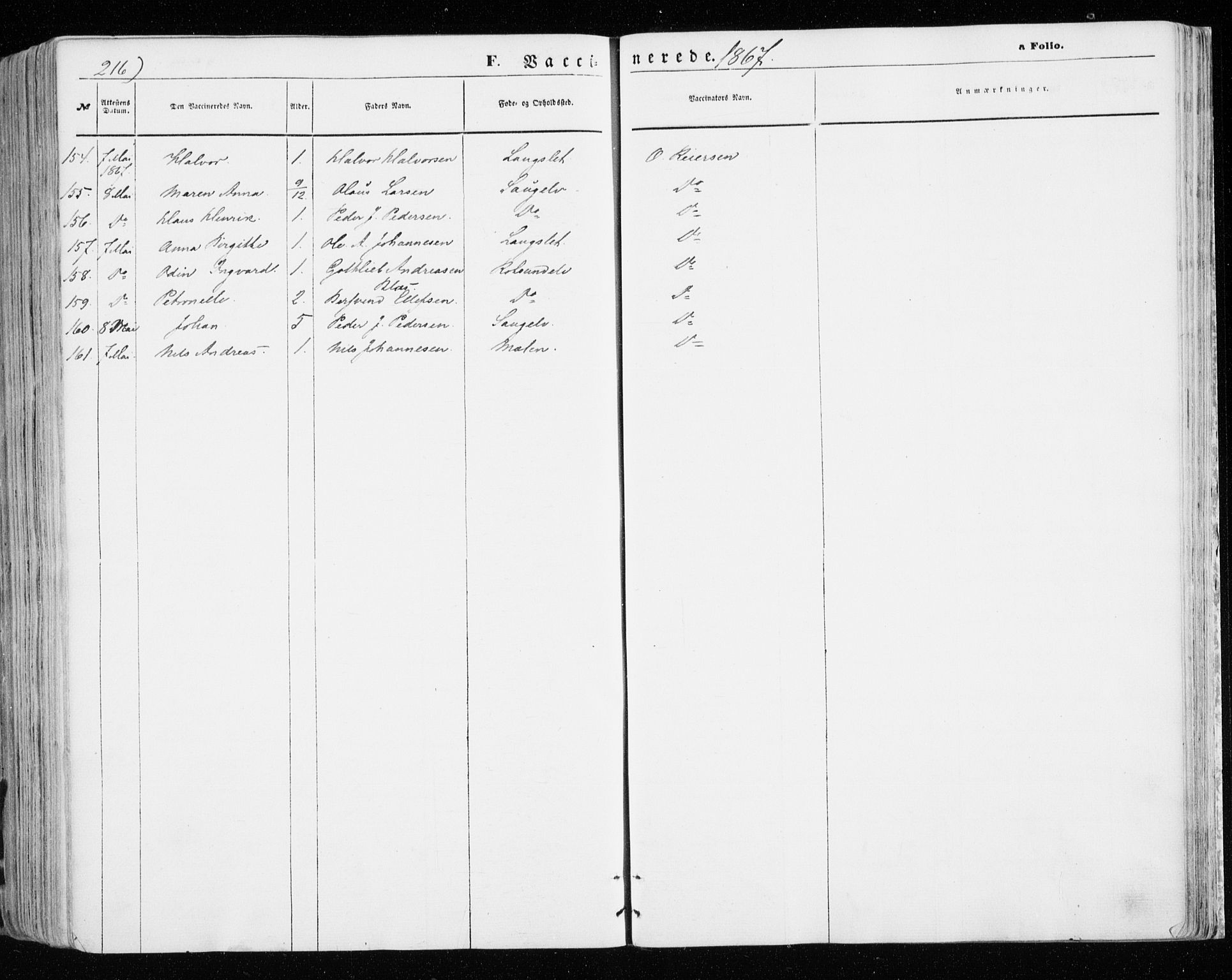 Skjervøy sokneprestkontor, AV/SATØ-S-1300/H/Ha/Haa/L0007kirke: Ministerialbok nr. 7, 1860-1870, s. 216