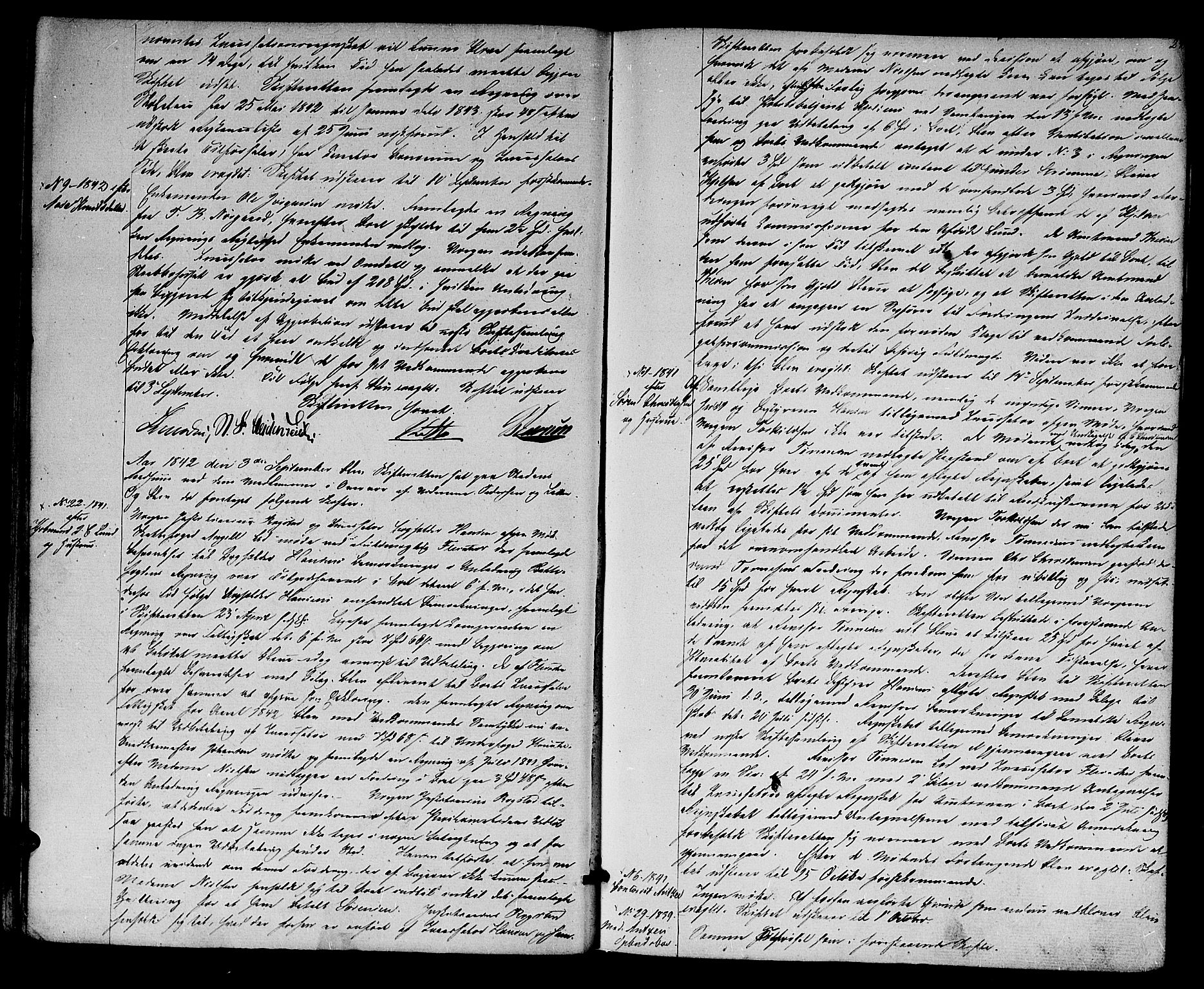 Kristiansand byrett, AV/SAK-1223-0001/H/Hc/L0023: Skifteprotokoll nr. 19, 1842-1845, s. 23b-24a