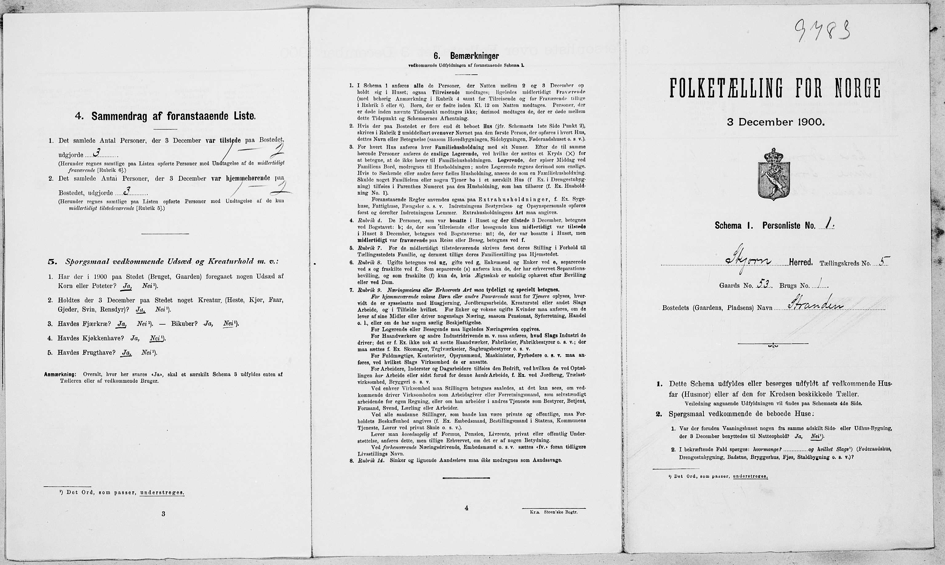 SAT, Folketelling 1900 for 1626 Stjørna herred, 1900, s. 414
