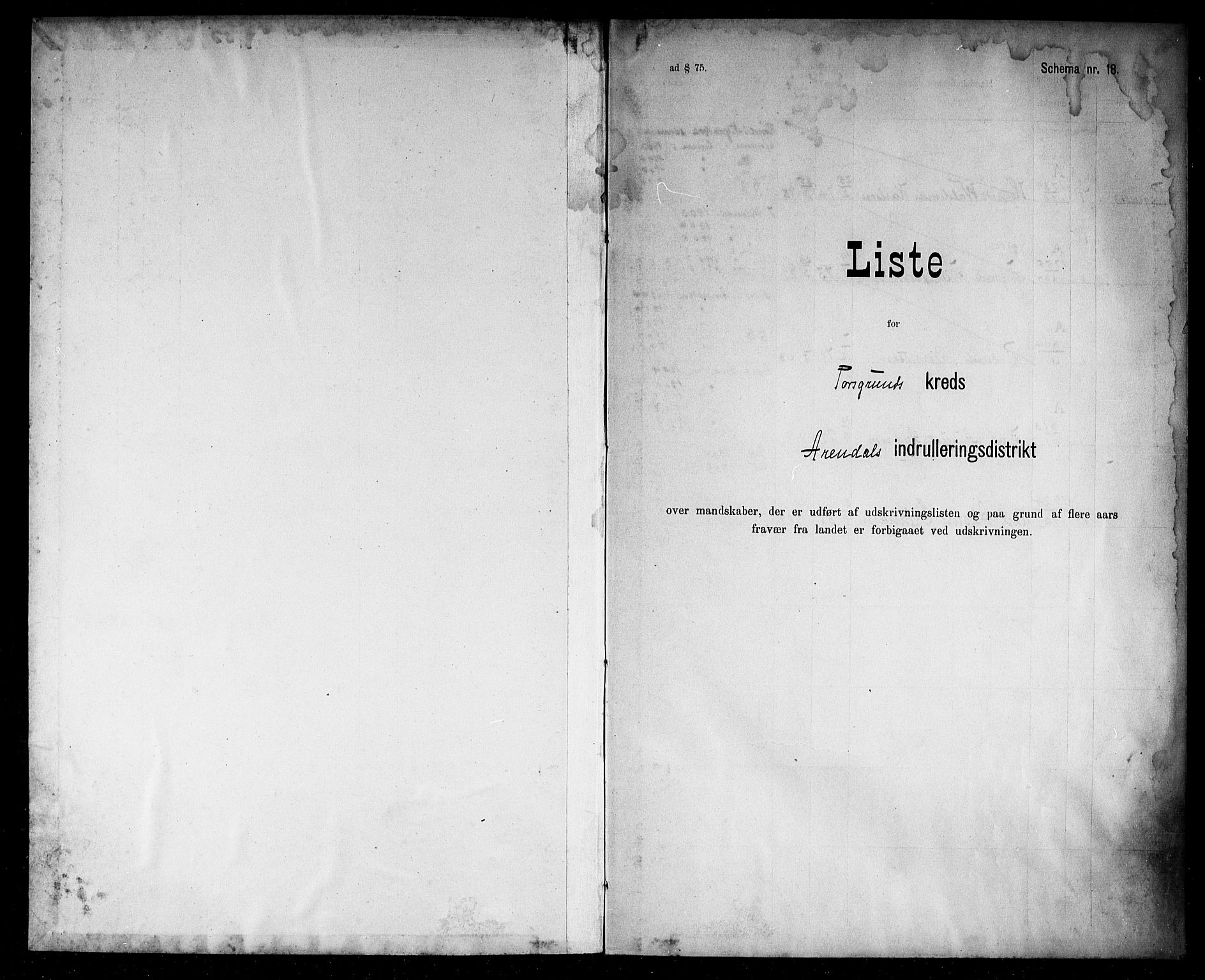 Porsgrunn innrulleringskontor, AV/SAKO-A-829/F/Fd/L0001: Ruller for Solum, 1823-1908, s. 1