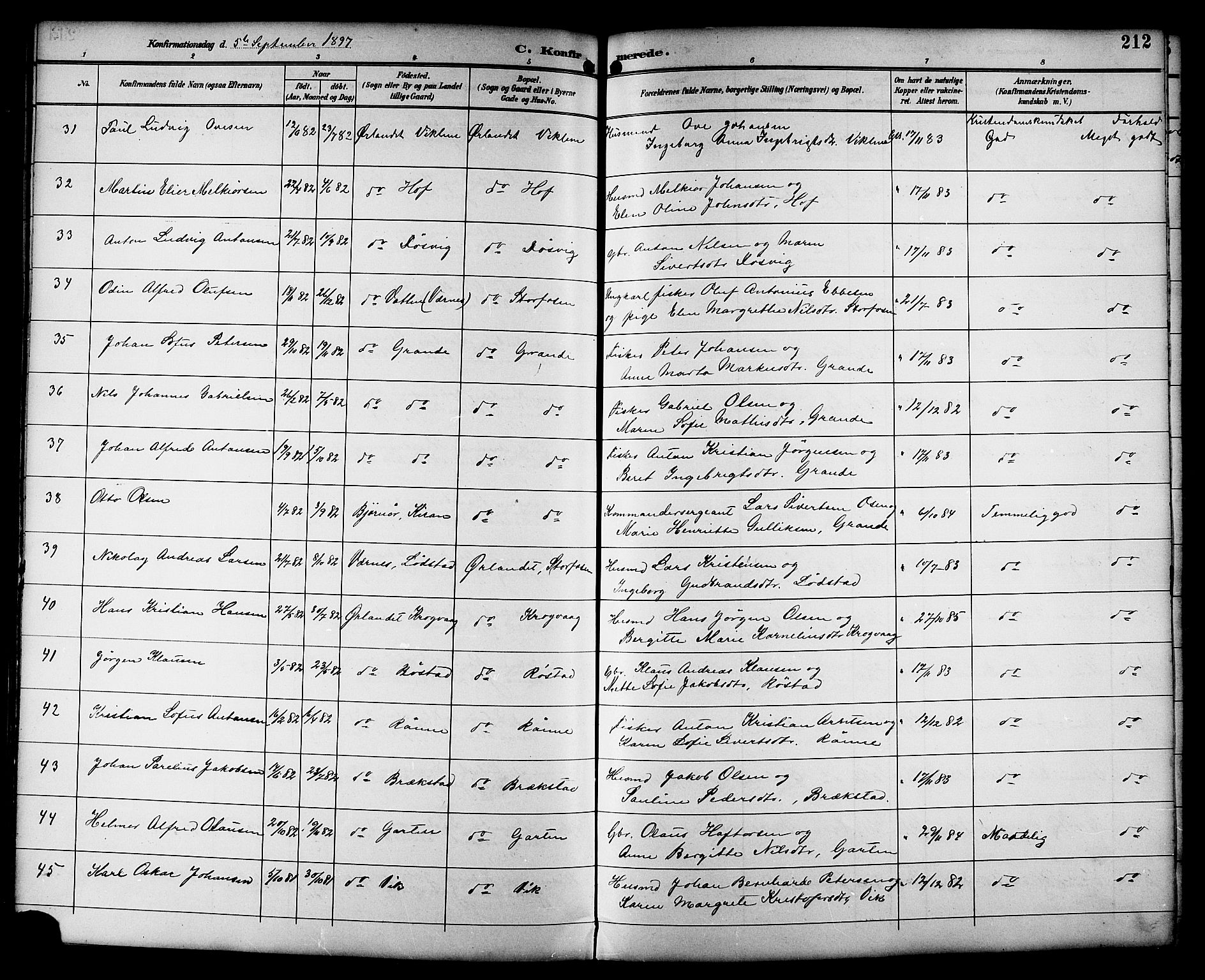 Ministerialprotokoller, klokkerbøker og fødselsregistre - Sør-Trøndelag, AV/SAT-A-1456/659/L0746: Klokkerbok nr. 659C03, 1893-1912, s. 212