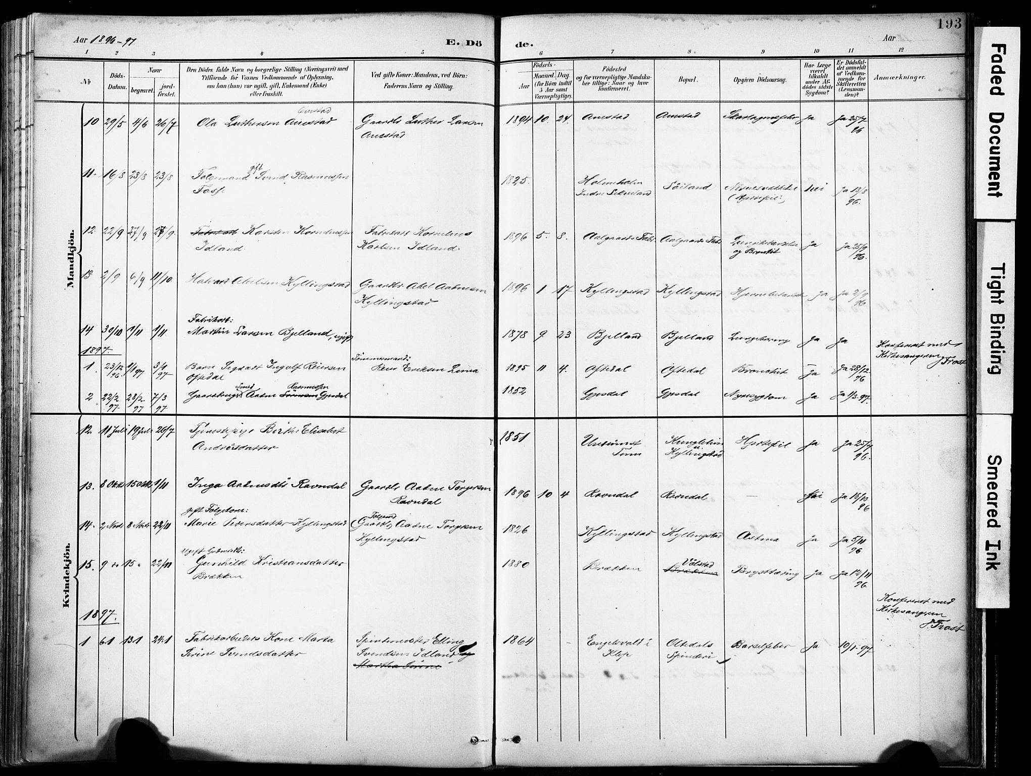 Lye sokneprestkontor, AV/SAST-A-101794/001/30BA/L0012: Ministerialbok nr. A 11, 1896-1909, s. 193