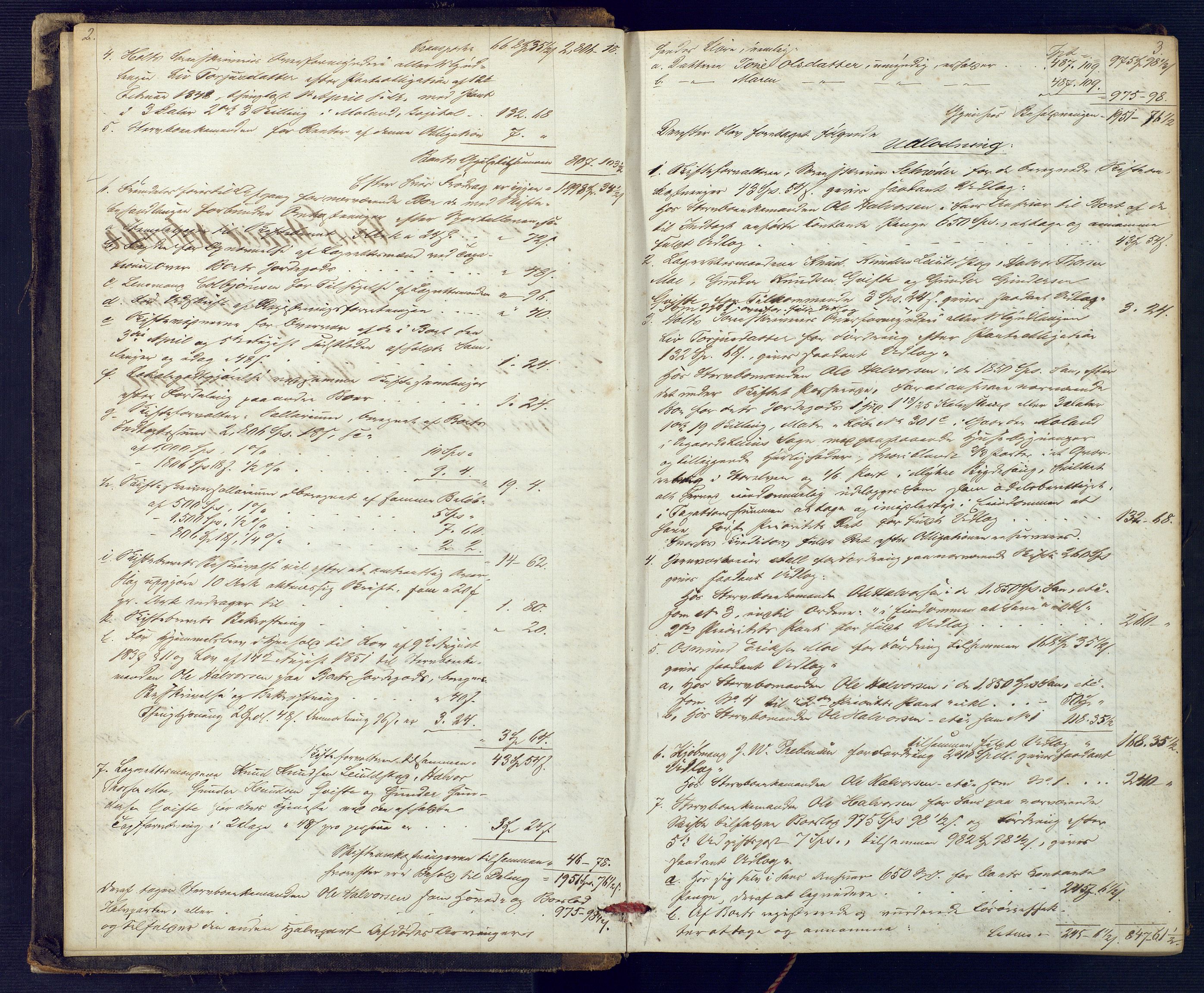 Holt sorenskriveri, SAK/1221-0002/H/Hc/L0029: Skifteutlodningsprotokoll nr. 4 med løst register, 1857-1862, s. 2-3