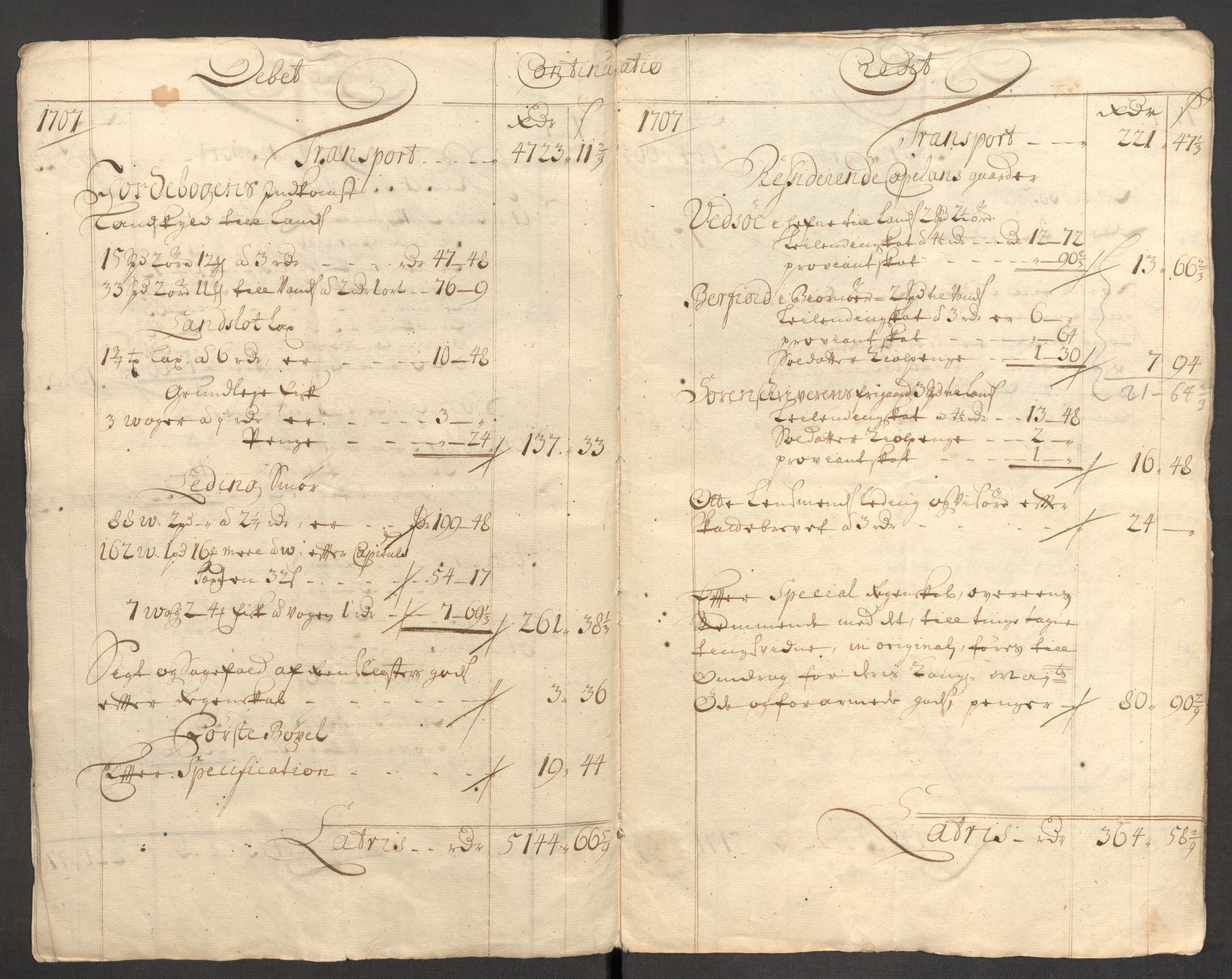 Rentekammeret inntil 1814, Reviderte regnskaper, Fogderegnskap, RA/EA-4092/R57/L3857: Fogderegnskap Fosen, 1706-1707, s. 274