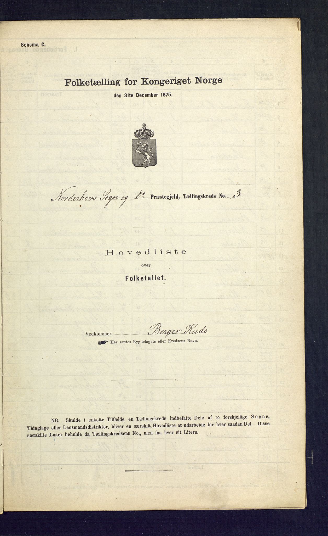 SAKO, Folketelling 1875 for 0613L Norderhov prestegjeld, Norderhov sokn, Haug sokn og Lunder sokn, 1875, s. 10