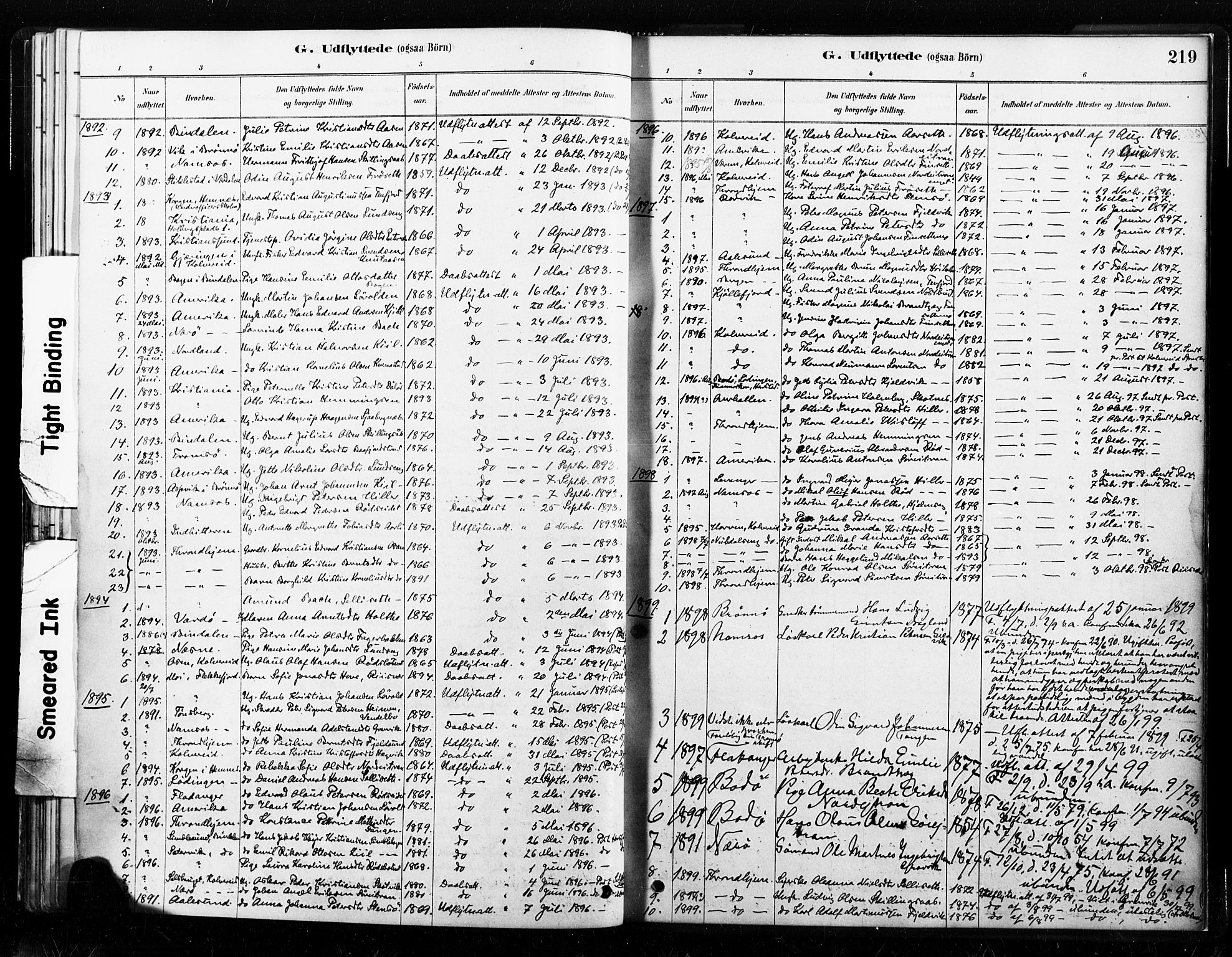 Ministerialprotokoller, klokkerbøker og fødselsregistre - Nord-Trøndelag, AV/SAT-A-1458/789/L0705: Ministerialbok nr. 789A01, 1878-1910, s. 219