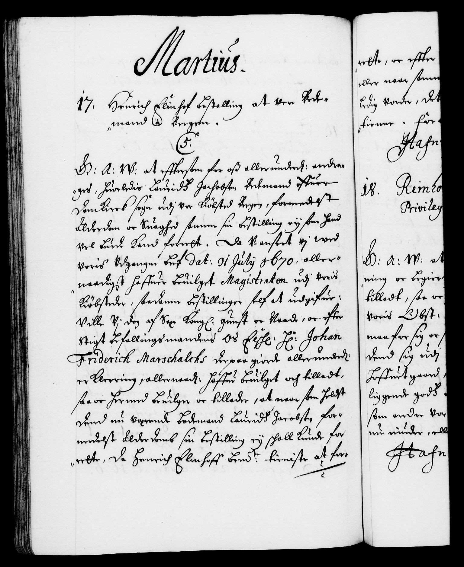 Danske Kanselli 1572-1799, AV/RA-EA-3023/F/Fc/Fca/Fcaa/L0012: Norske registre (mikrofilm), 1674-1680, s. 174b
