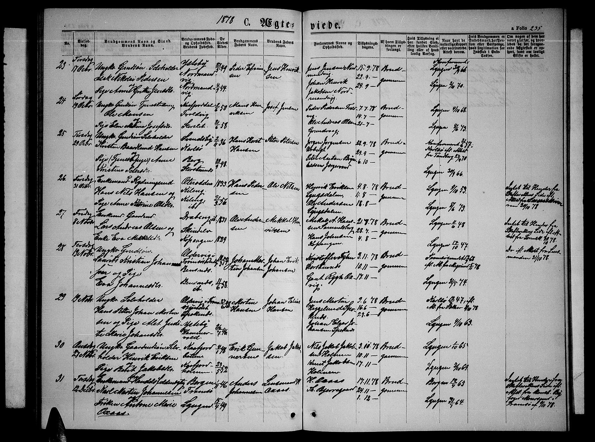 Lyngen sokneprestembete, AV/SATØ-S-1289/H/He/Heb/L0004klokker: Klokkerbok nr. 4, 1868-1878, s. 235