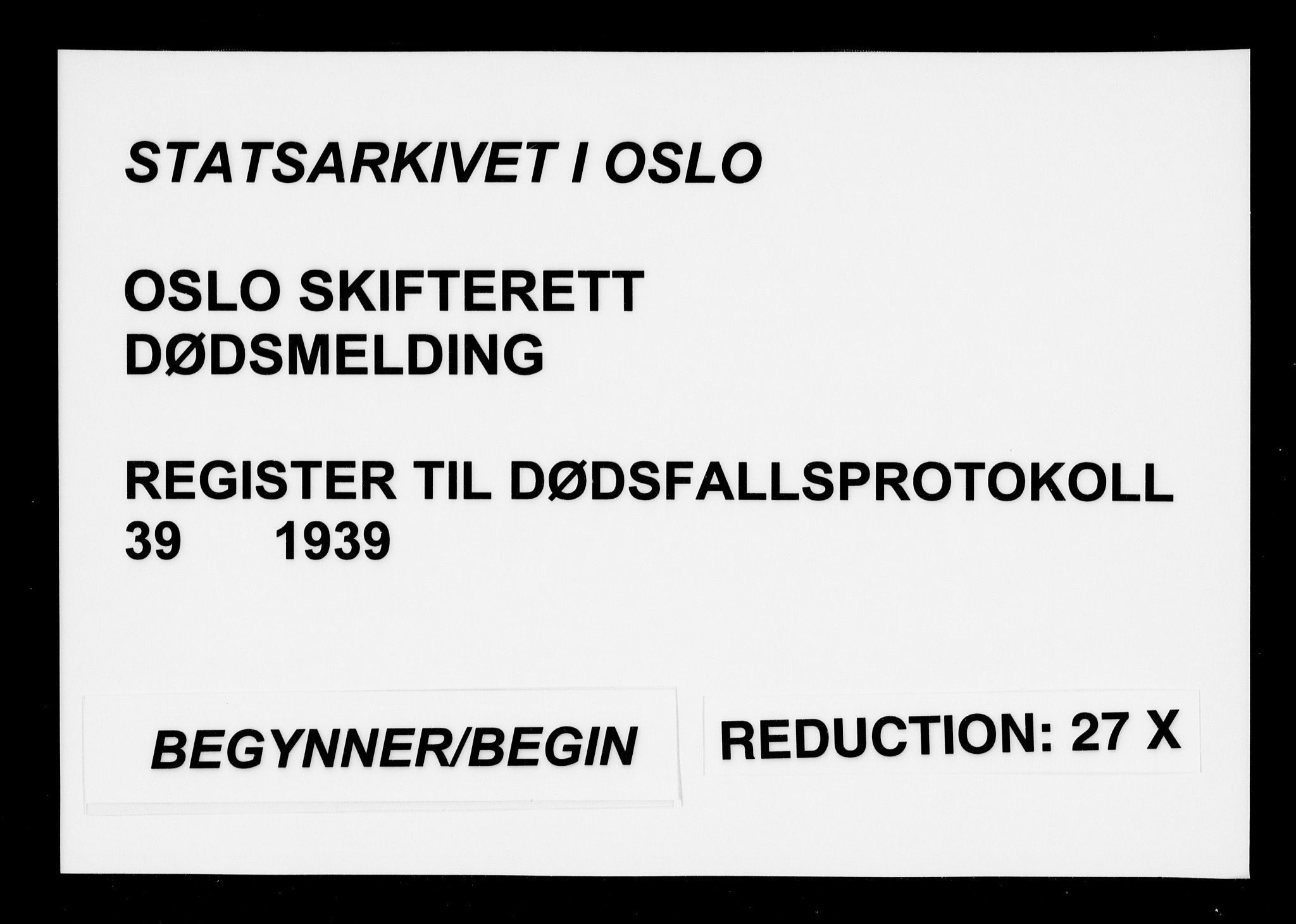 Oslo skifterett, SAO/A-10383/F/Fa/Faa/L0039: Navneregister, 1939