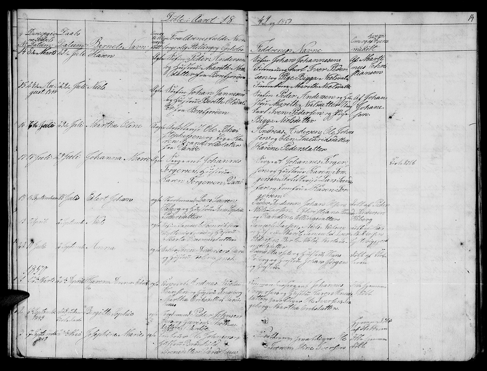 Vardø sokneprestkontor, AV/SATØ-S-1332/H/Hb/L0001klokker: Klokkerbok nr. 1, 1844-1861, s. 14