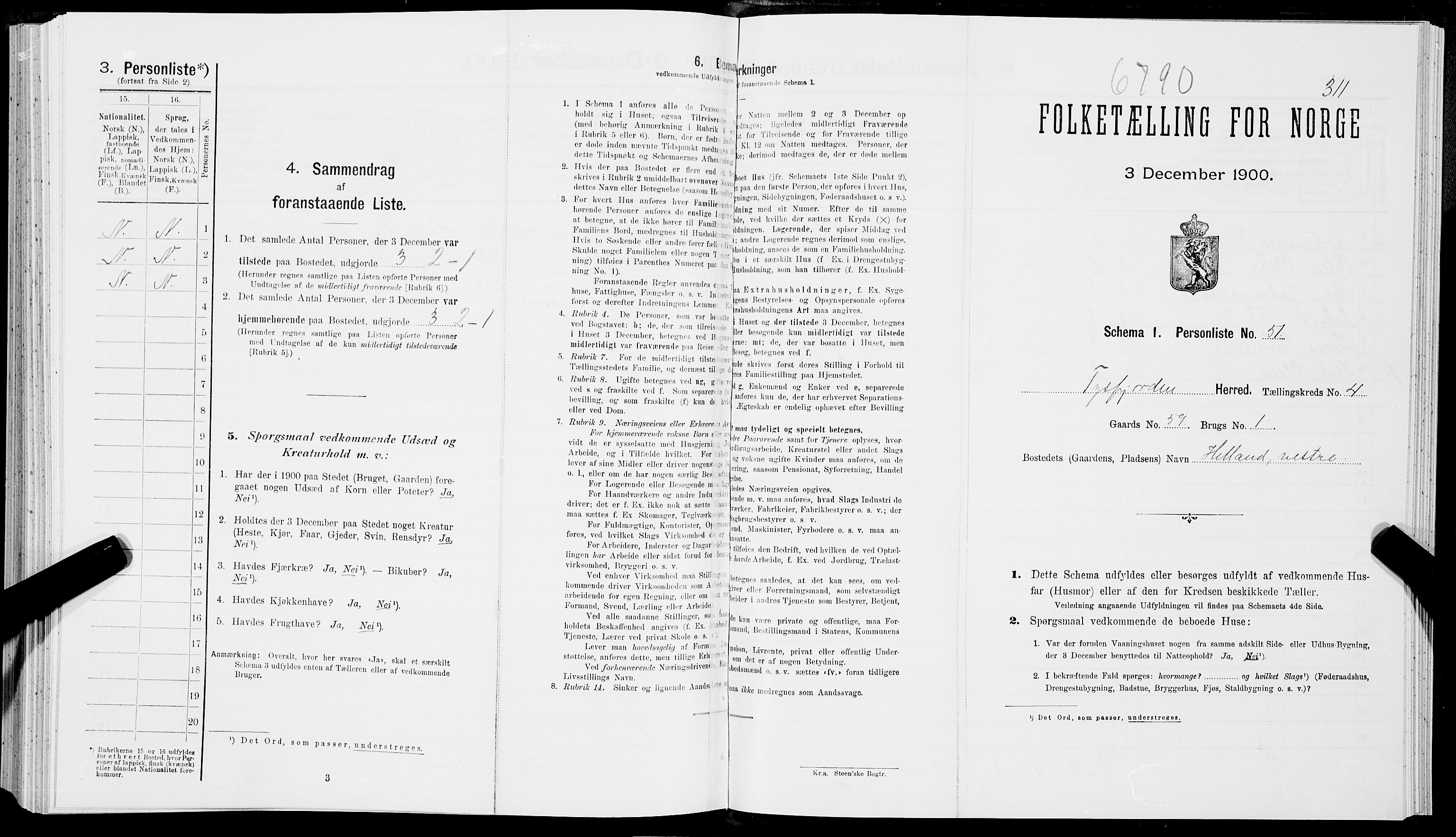 SAT, Folketelling 1900 for 1850 Tysfjord herred, 1900, s. 608