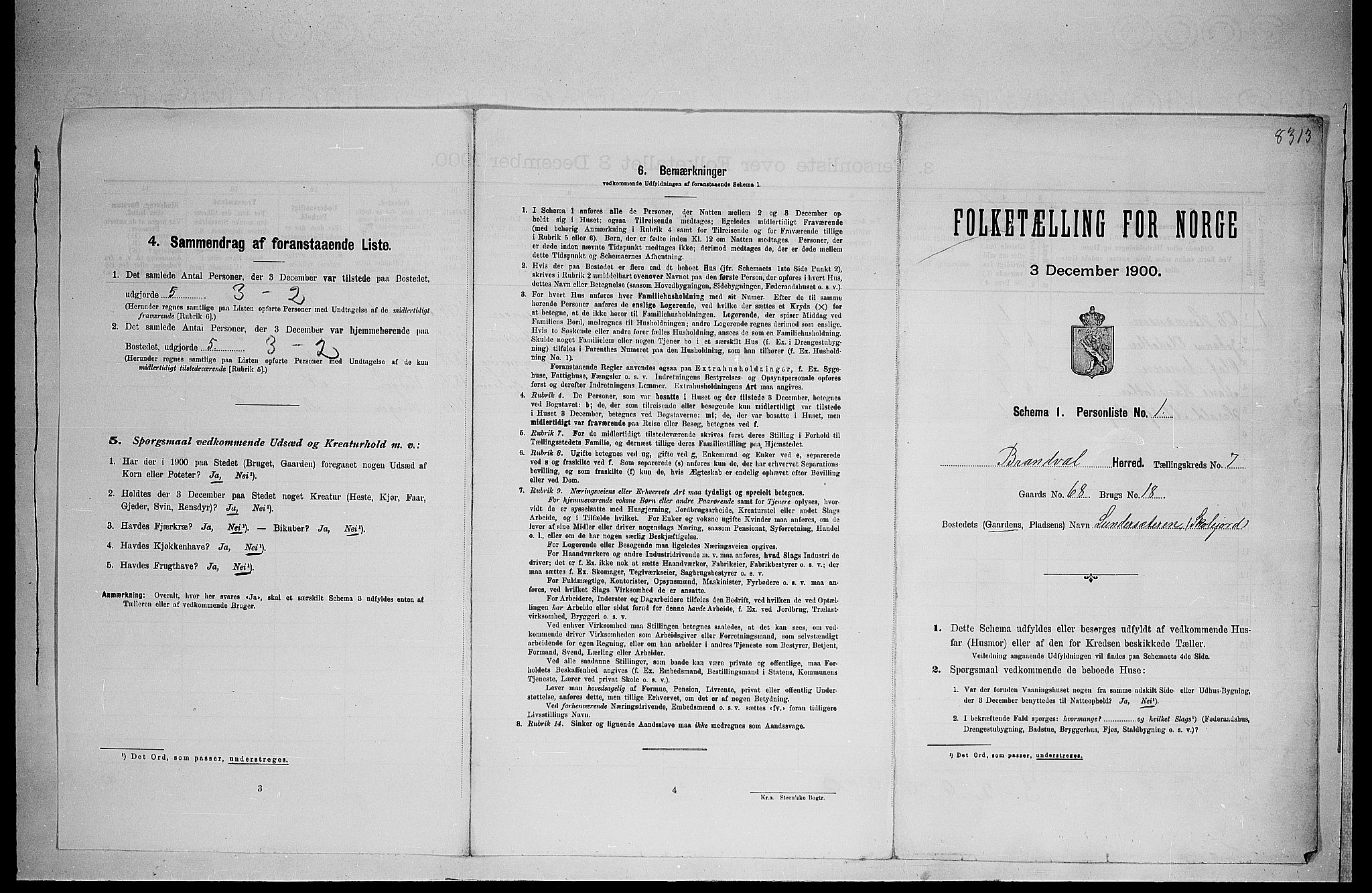 SAH, Folketelling 1900 for 0422 Brandval herred, 1900, s. 930