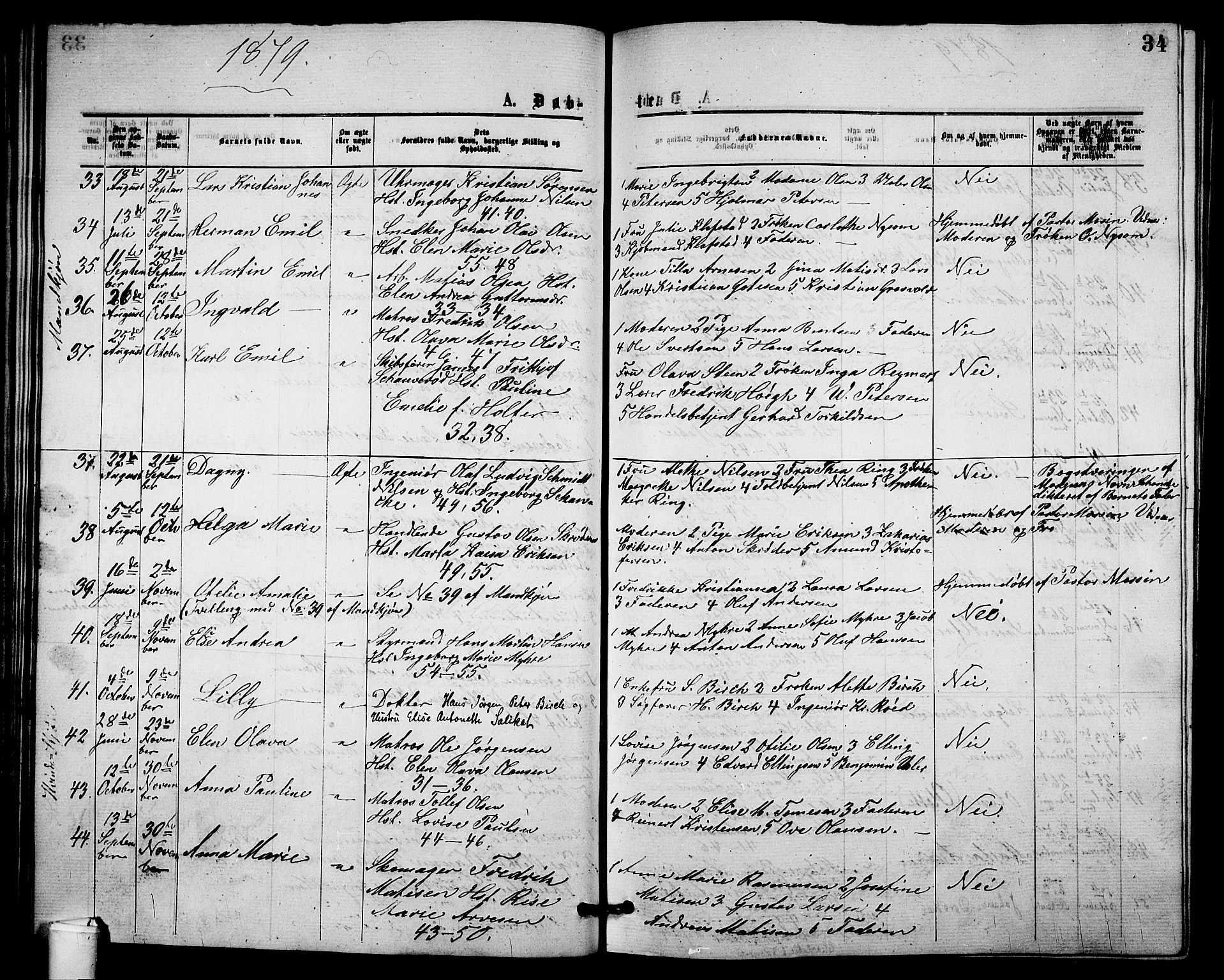 Holmestrand kirkebøker, AV/SAKO-A-346/G/Ga/L0004: Klokkerbok nr. 4, 1874-1888, s. 34