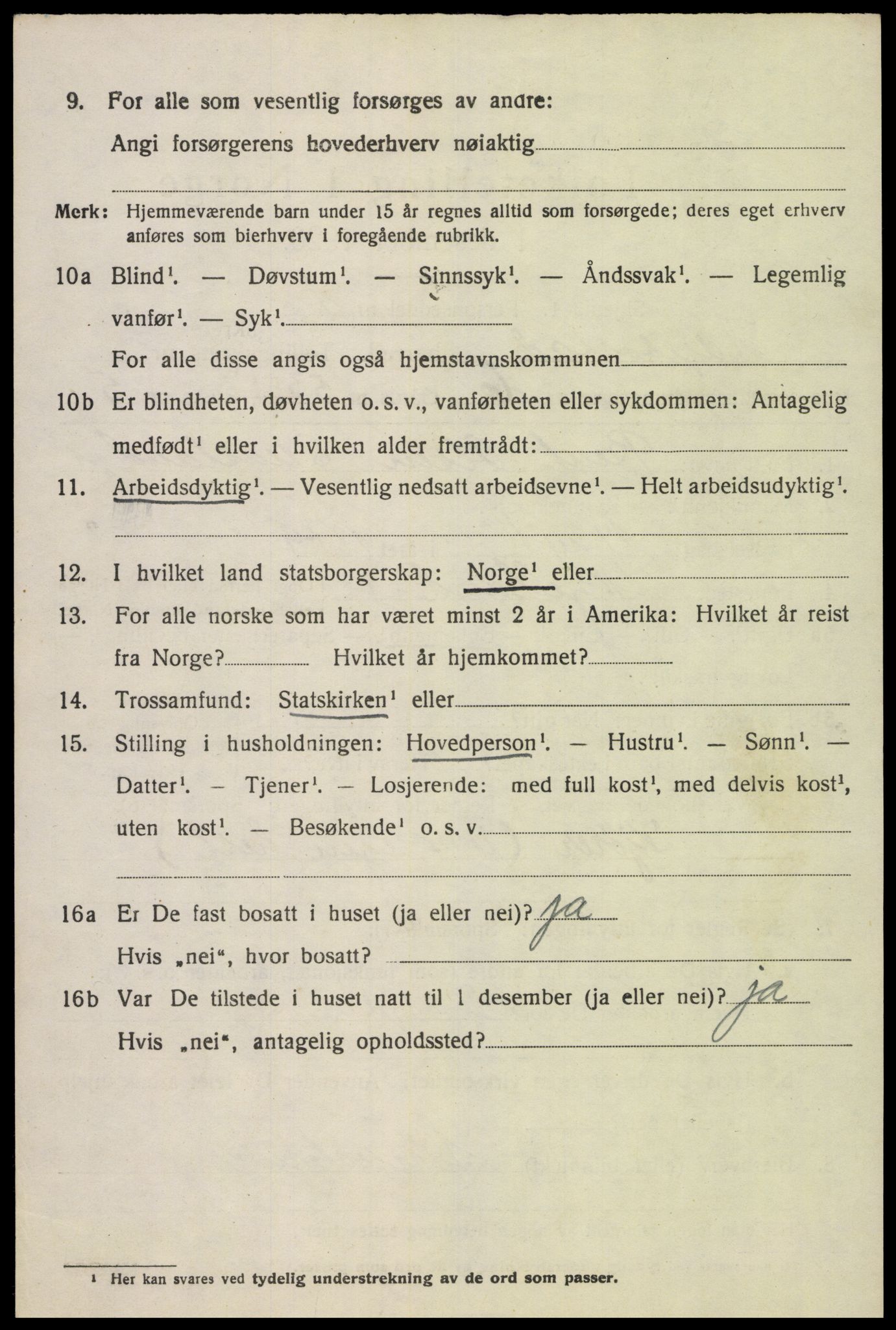 SAK, Folketelling 1920 for 1034 Hægebostad herred, 1920, s. 2032