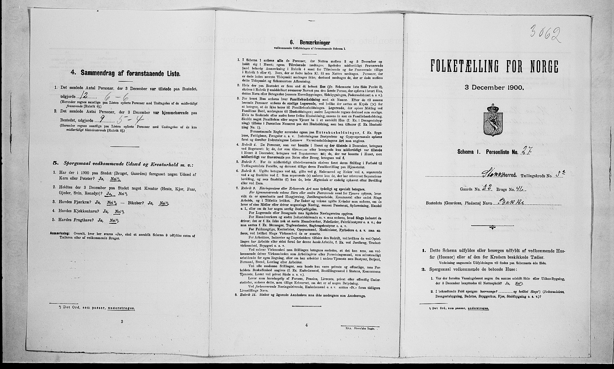 RA, Folketelling 1900 for 0720 Stokke herred, 1900, s. 610