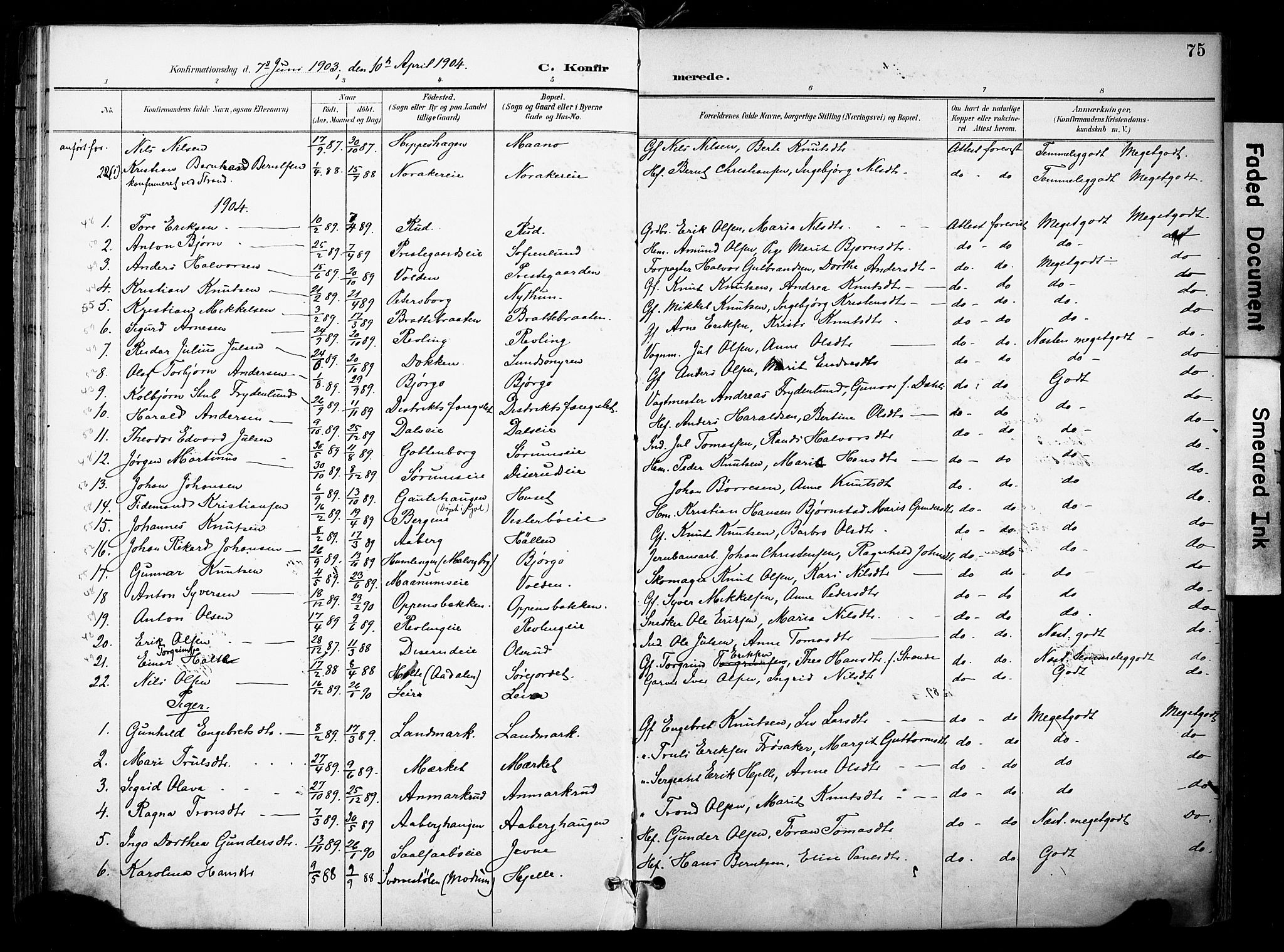 Nord-Aurdal prestekontor, AV/SAH-PREST-132/H/Ha/Haa/L0014: Ministerialbok nr. 14, 1896-1912, s. 75