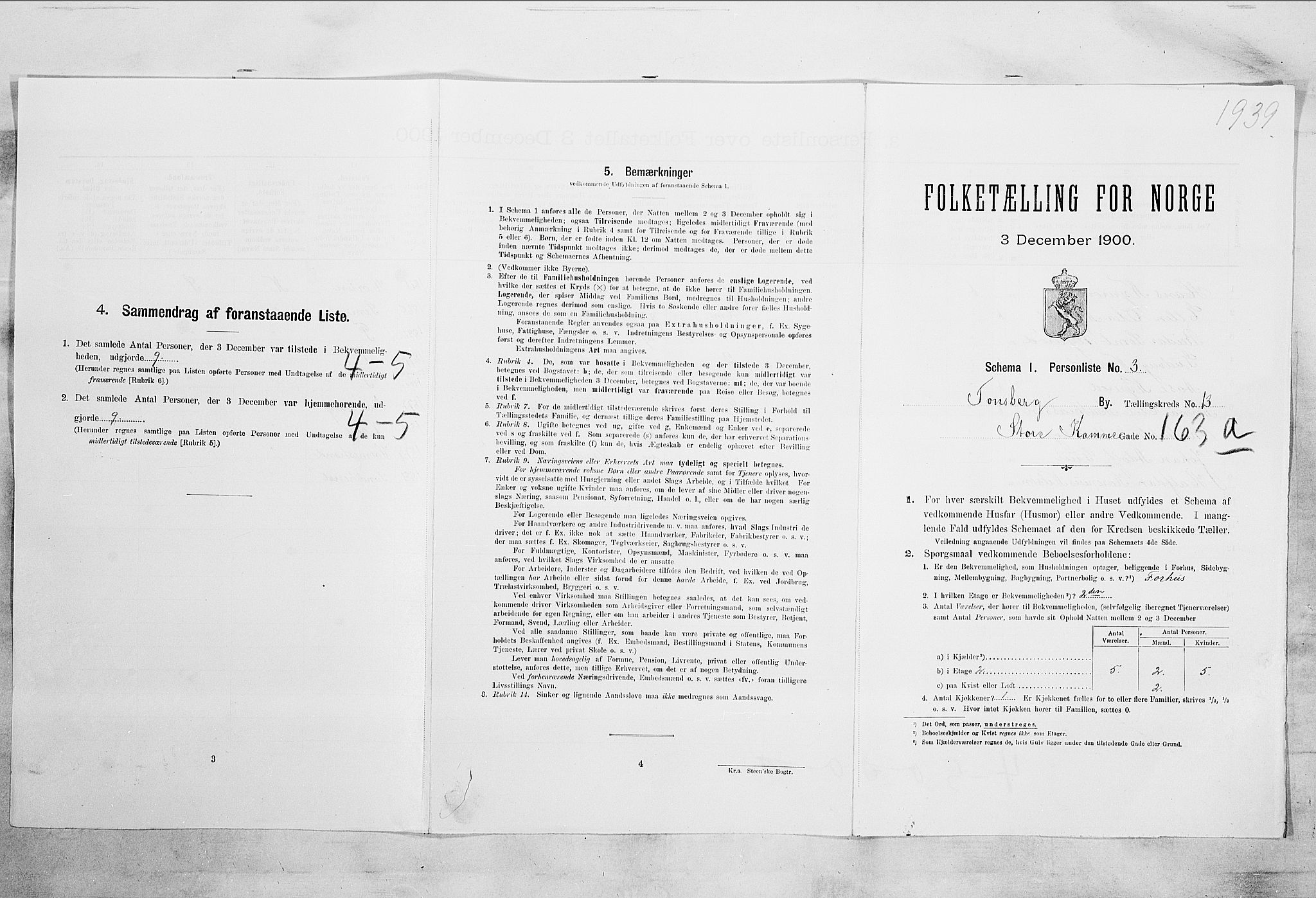 RA, Folketelling 1900 for 0705 Tønsberg kjøpstad, 1900, s. 1943