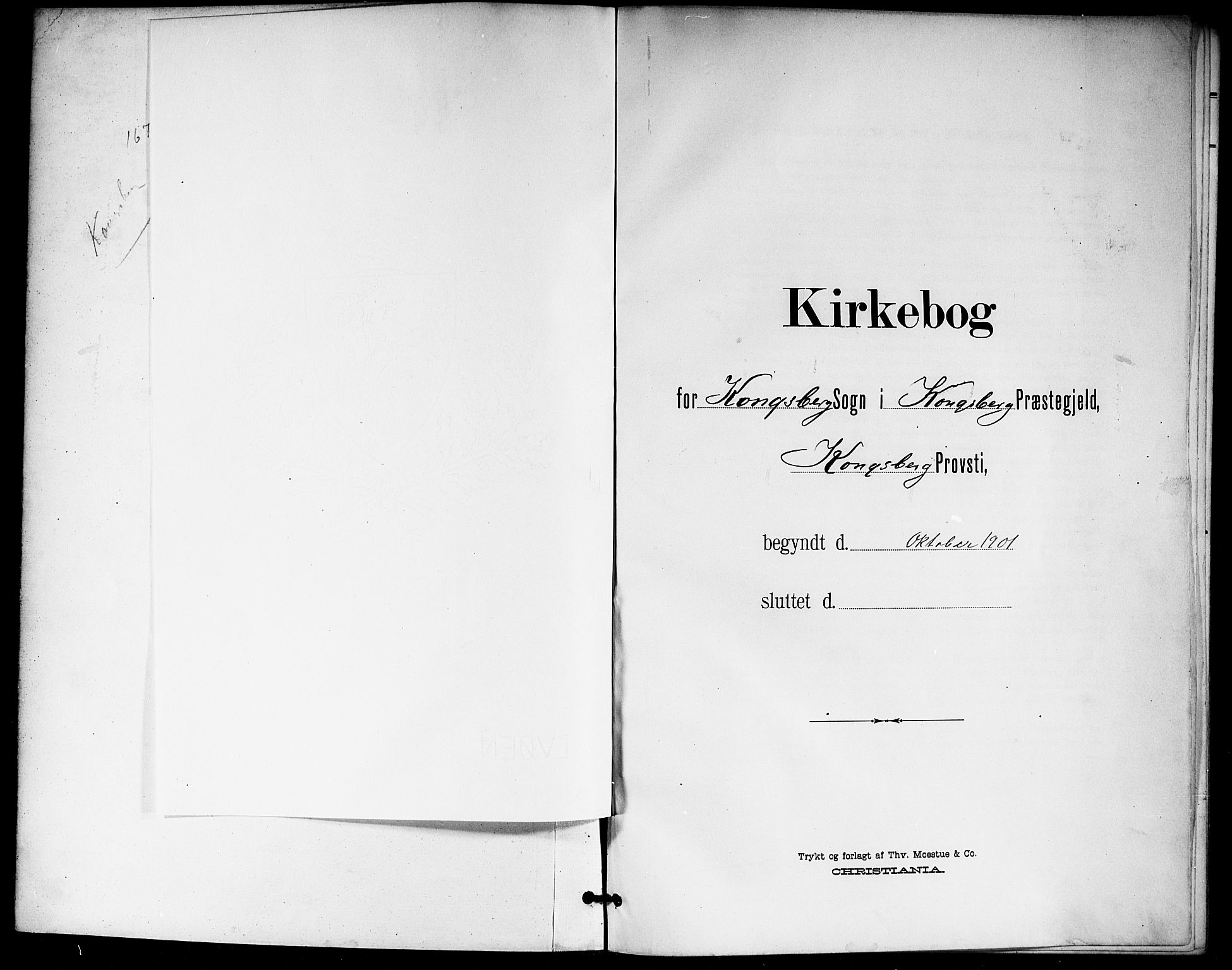 Kongsberg kirkebøker, AV/SAKO-A-22/G/Ga/L0007: Klokkerbok nr. 7, 1901-1915