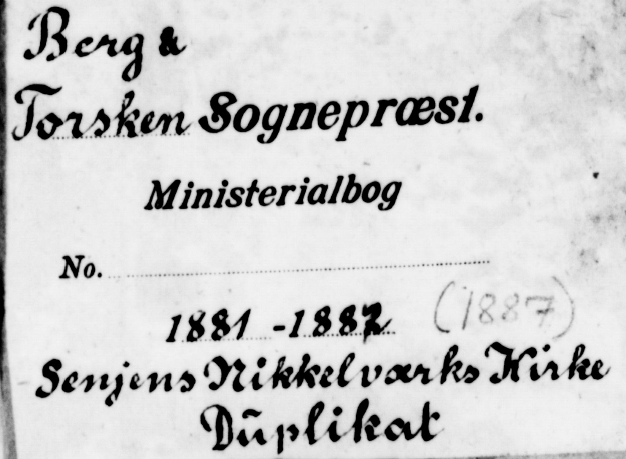 Berg sokneprestkontor, AV/SATØ-S-1318/G/Ga/Gab/L0017klokker: Klokkerbok nr. 17, 1881-1887