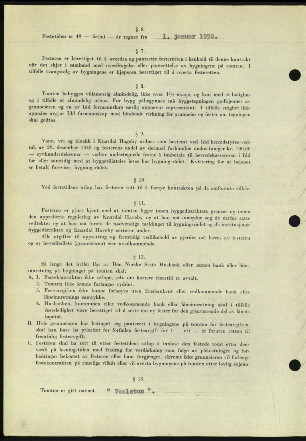 Idd og Marker sorenskriveri, AV/SAO-A-10283/G/Gb/Gbb/L0014: Pantebok nr. A14, 1950-1950, Dagboknr: 1230/1950