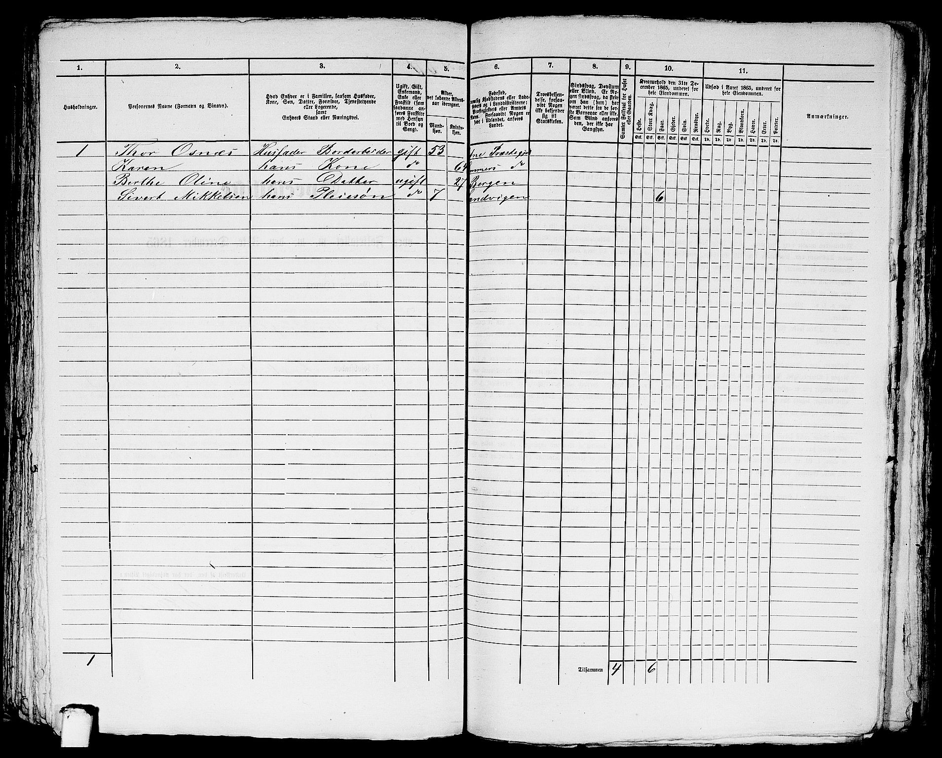 RA, Folketelling 1865 for 1281L Bergen Landdistrikt, Domkirkens landsokn og Korskirkens landsokn, 1865, s. 170