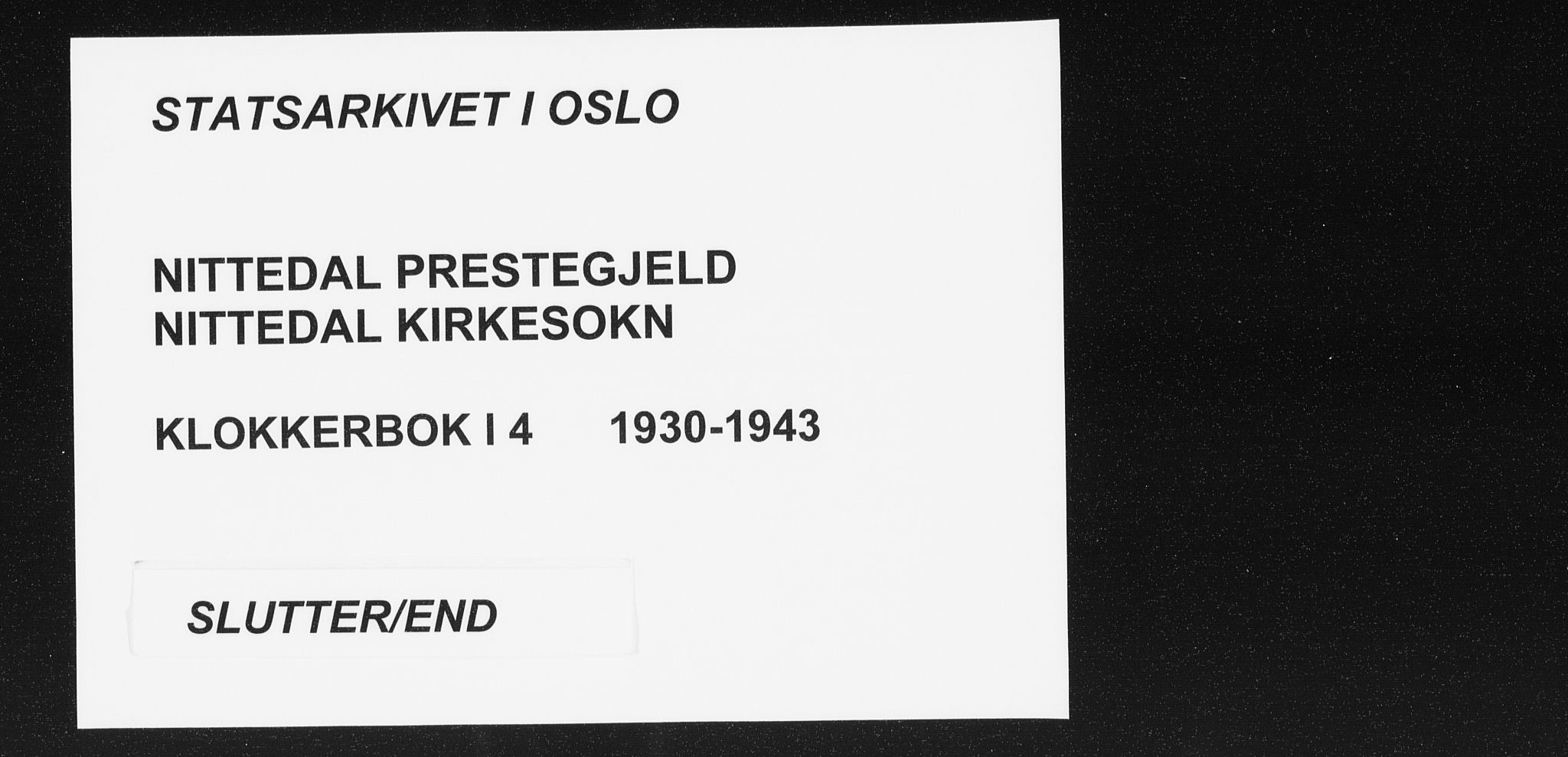 Nittedal prestekontor Kirkebøker, SAO/A-10365a/G/Ga/L0004: Klokkerbok nr. I 4, 1930-1943