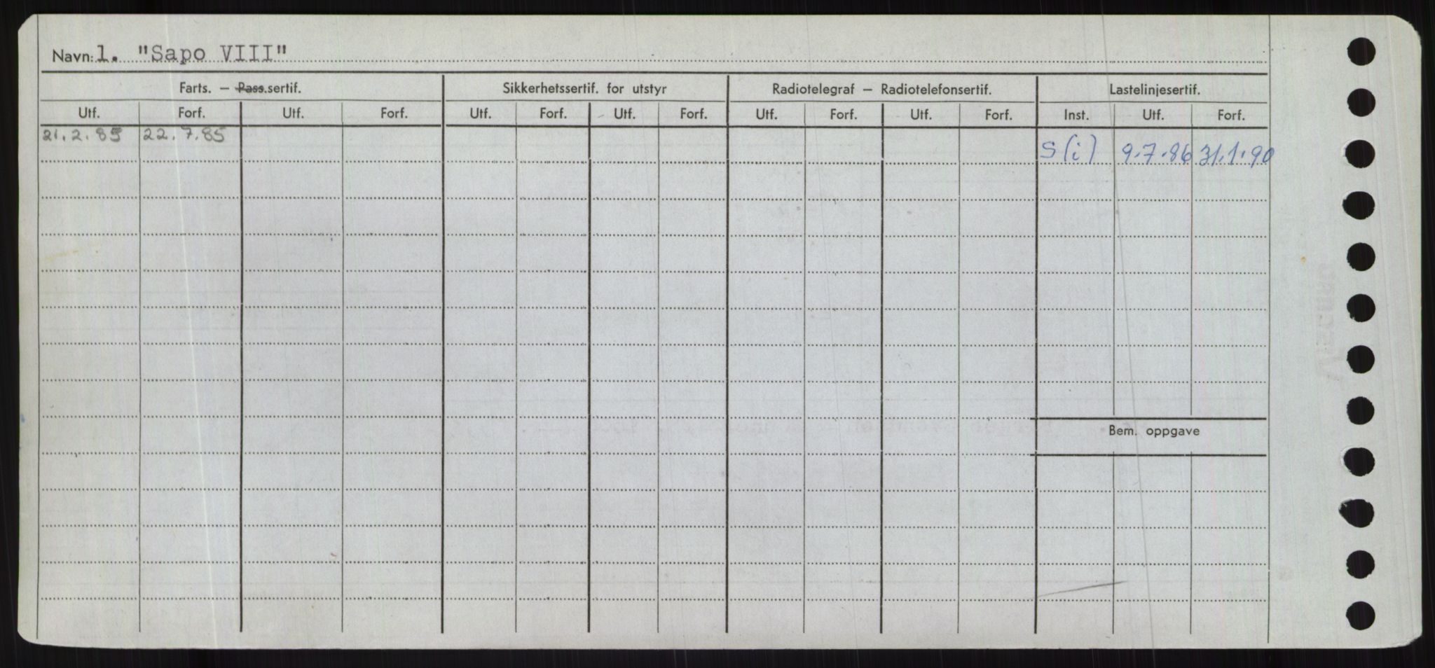 Sjøfartsdirektoratet med forløpere, Skipsmålingen, RA/S-1627/H/Hc/L0001: Lektere, A-Y, s. 380