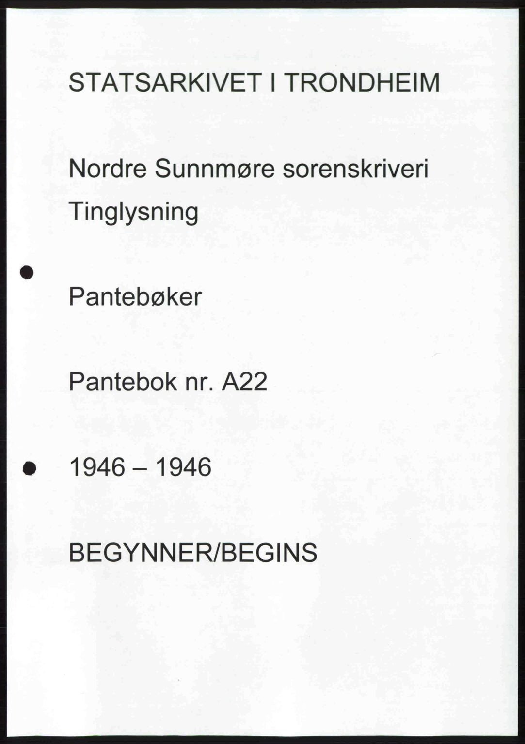 Nordre Sunnmøre sorenskriveri, AV/SAT-A-0006/1/2/2C/2Ca: Pantebok nr. A22, 1946-1946